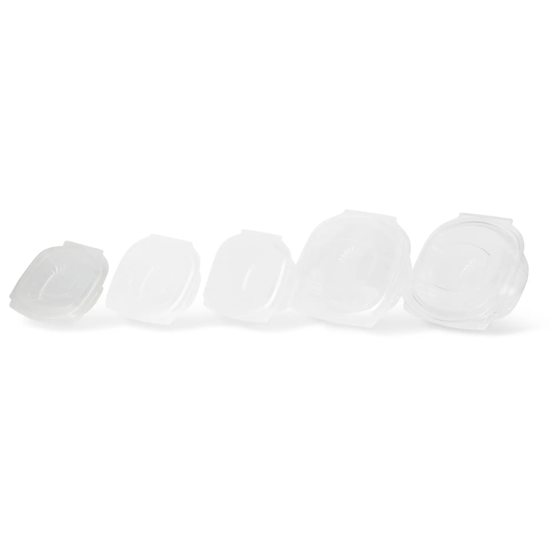 PLA-Feinkost-Schalen 250 ml, Klappdeckel, rechteckig
