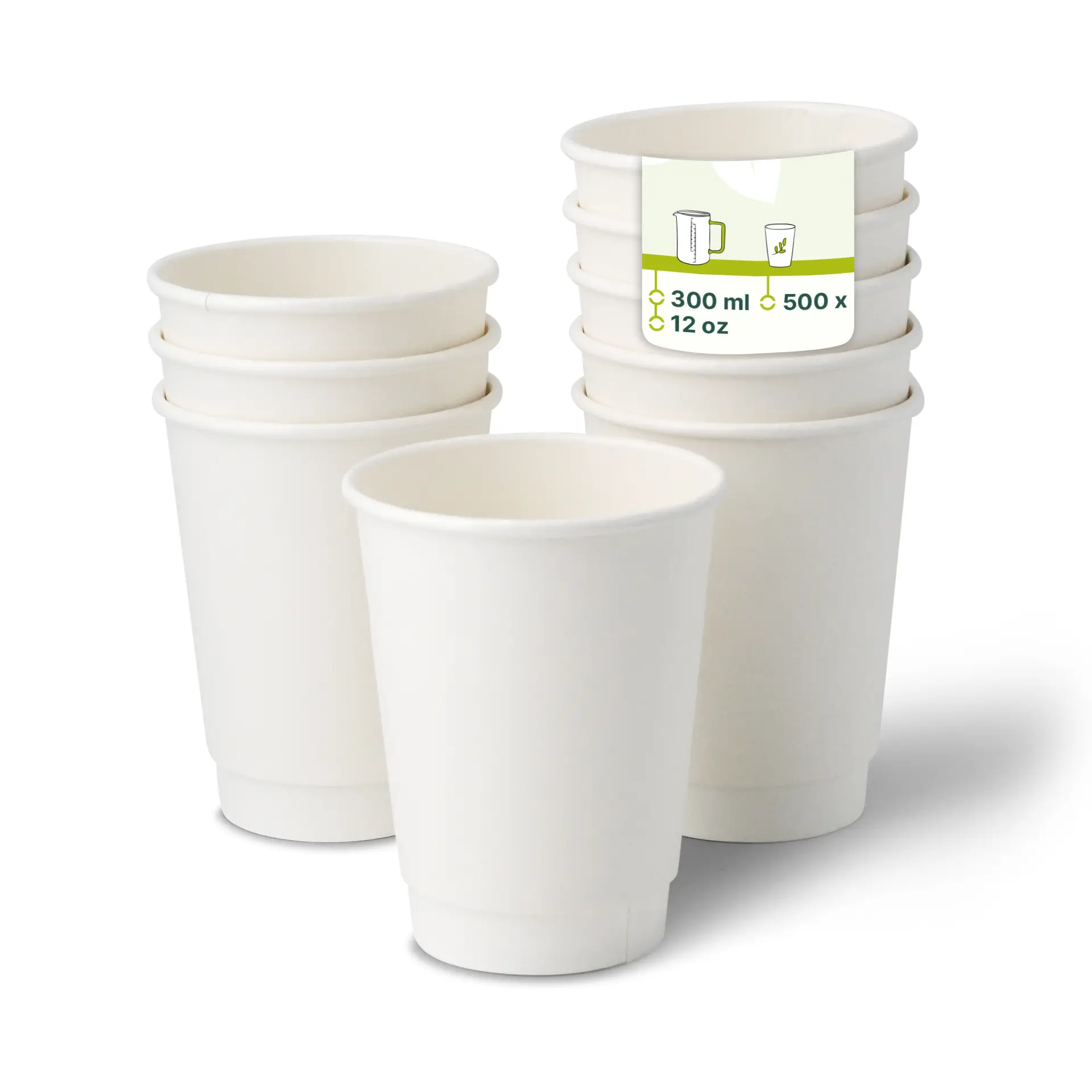 Coffee cup, cardboard, 12 oz, Ø 90 mm, white