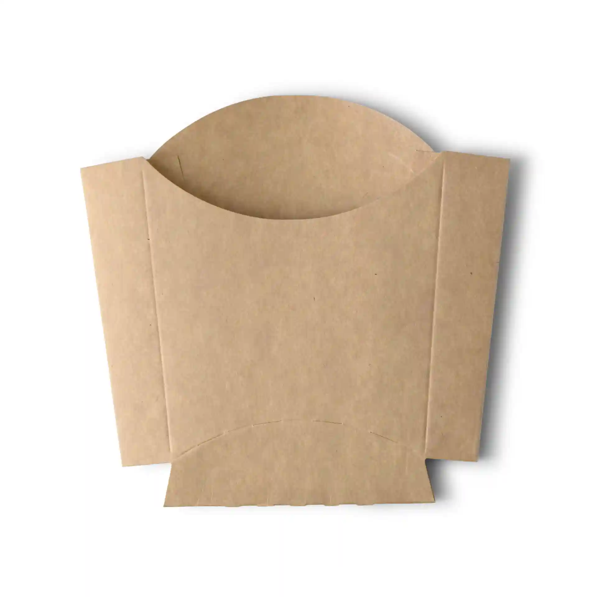 Brauner Papplöffel mit abgerundetem Kopf, 8,5 x 5 x 9,5 cm, für den Lebensmittelservice geeignet.