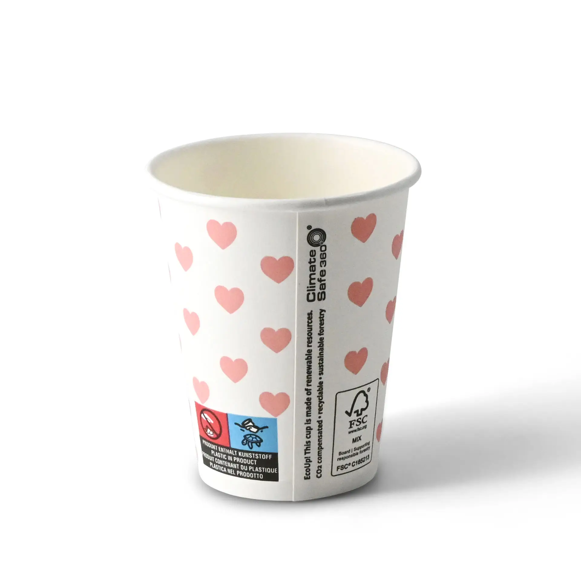 Pappbecher bedruckt "Hearts" (beschichtet) 200 ml / 8 oz, Ø 80 mm, weiß con10032-01-0-pappbecher-bedruckt-hearts-beschichtet-200-ml-8-oz-80-mm-weiss-1