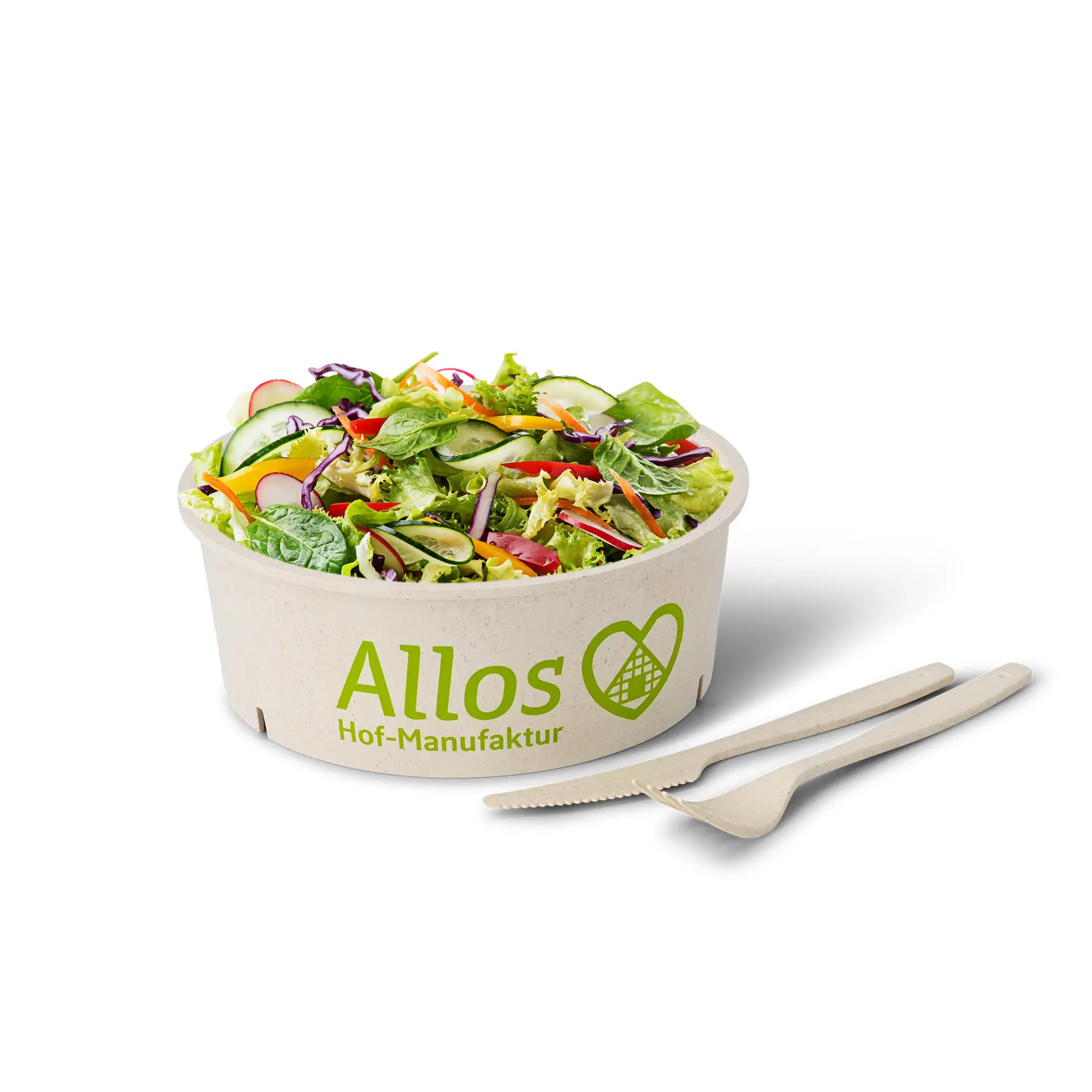 Reusable bowl printed, 650 ml, cream-white