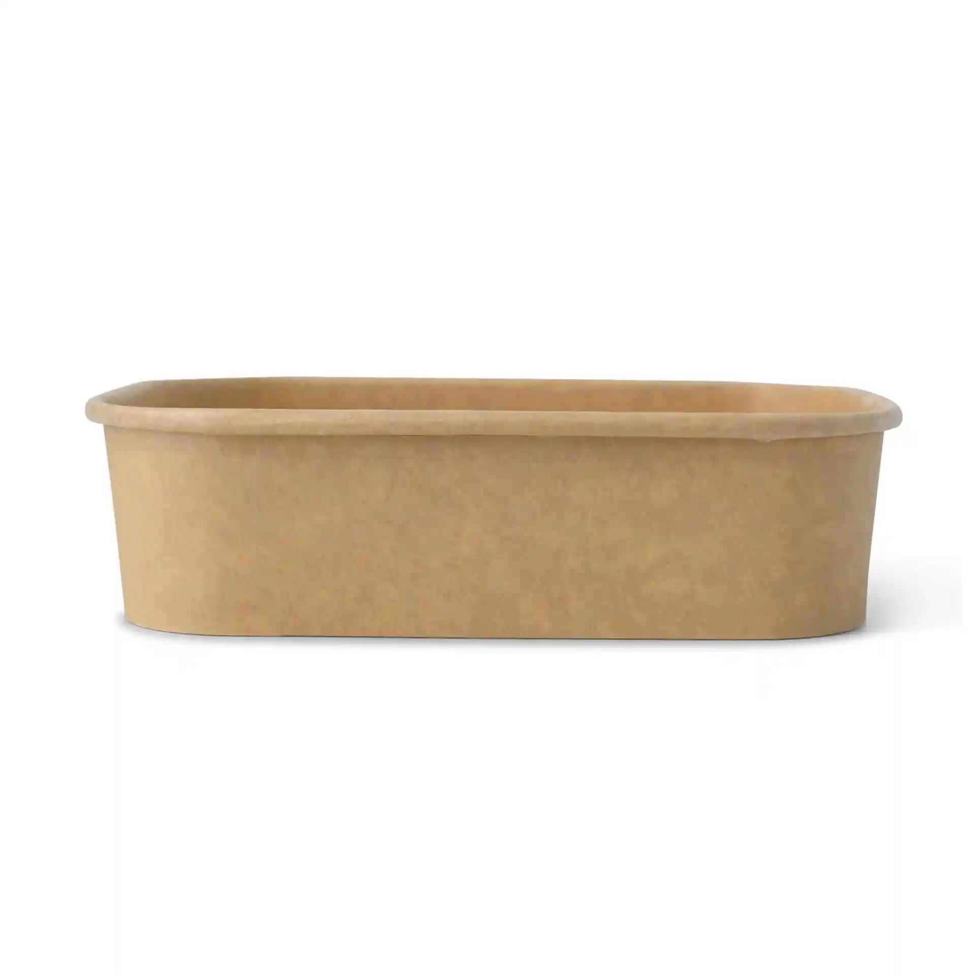 Rectangular brown cardboard food container, dimensions 17.5 x 12.5 x 4 cm, with a 500 ml capacity.