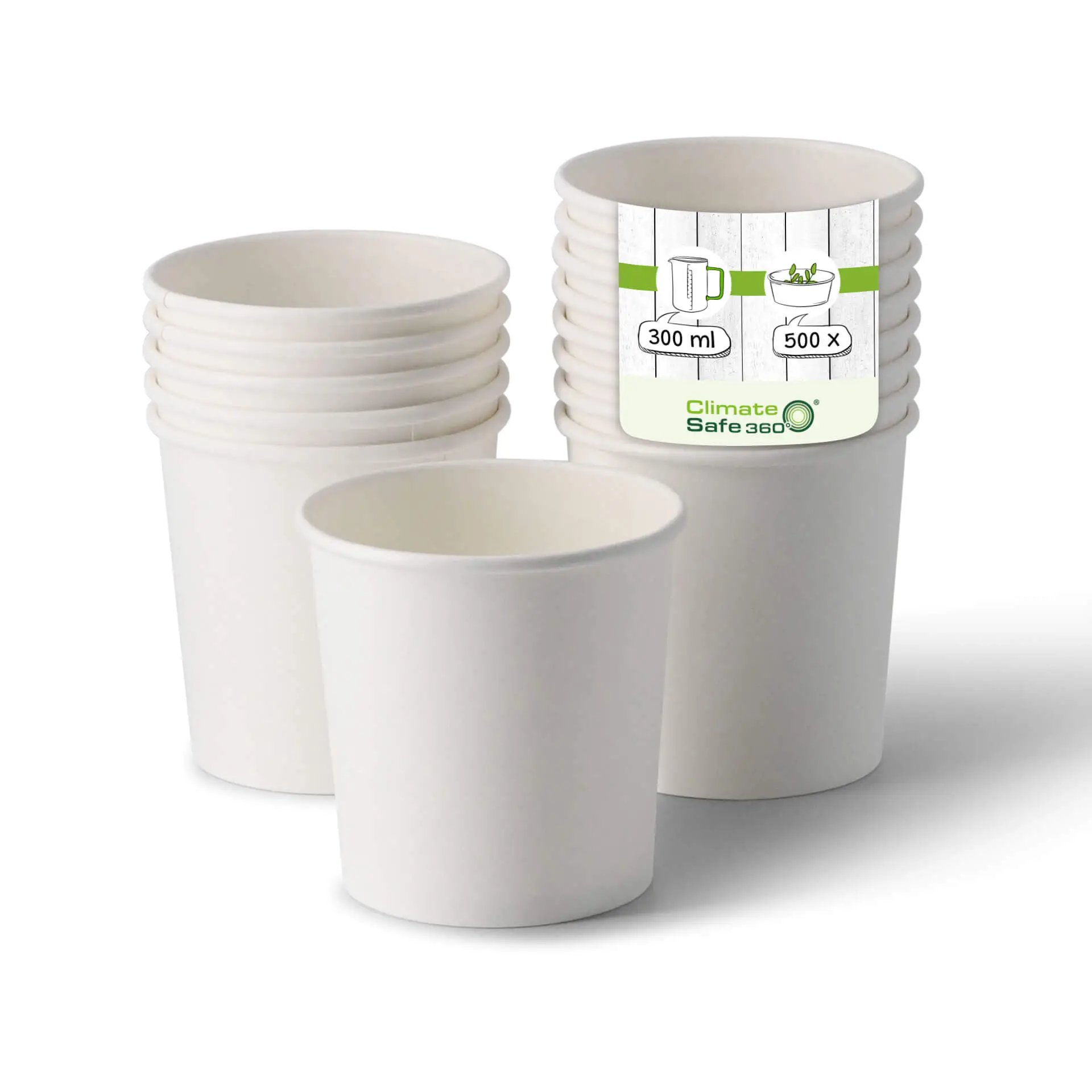 Suppenbecher to go aus Karton (Premium) 300 ml, Ø 90 mm, weiß, bio-beschichtet