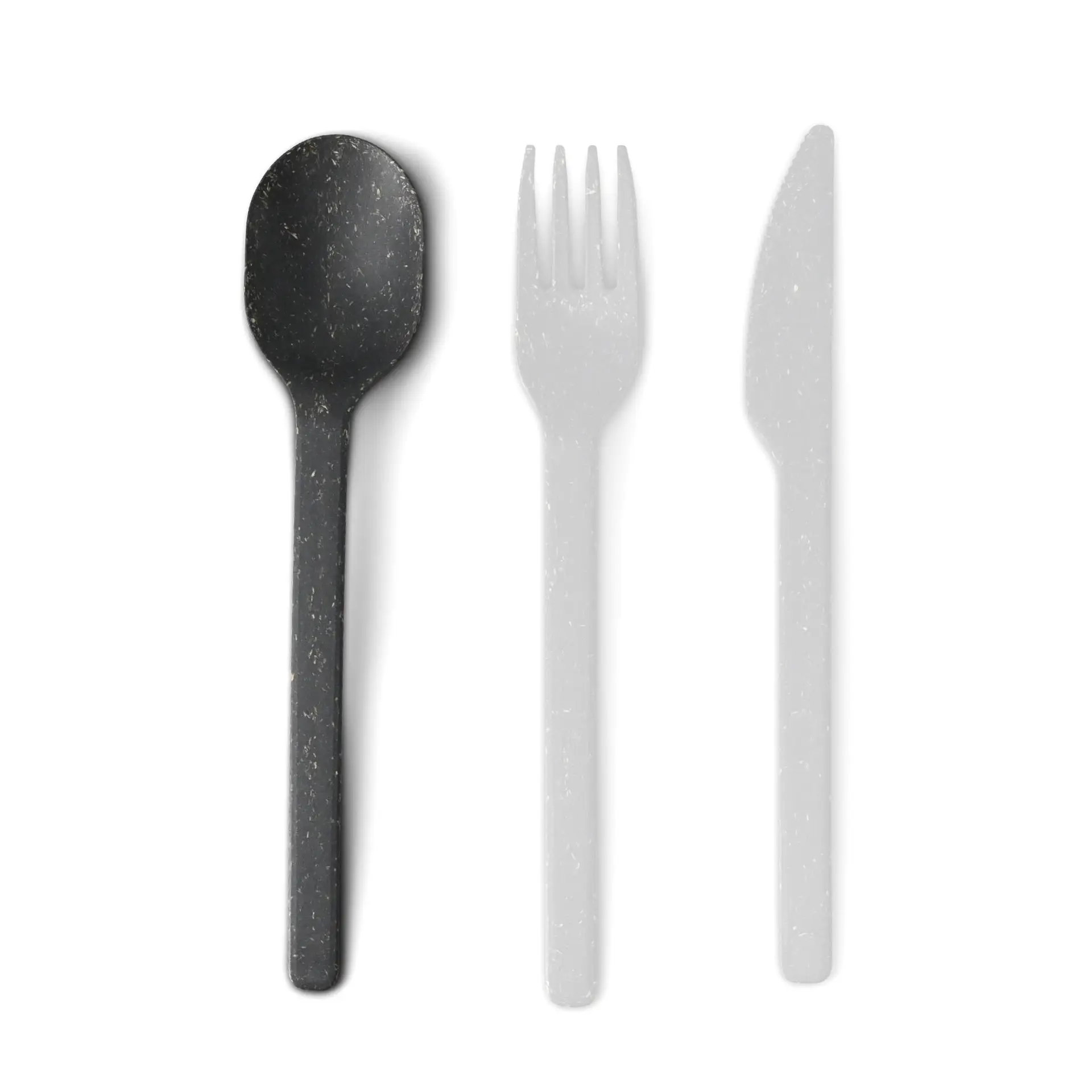 Mehrweg Löffel "merways Cutlery" 18 cm, Pfeffer / grau Mehrweg Löffel "merways Cutlery" 18 cm, Pfeffer / grau