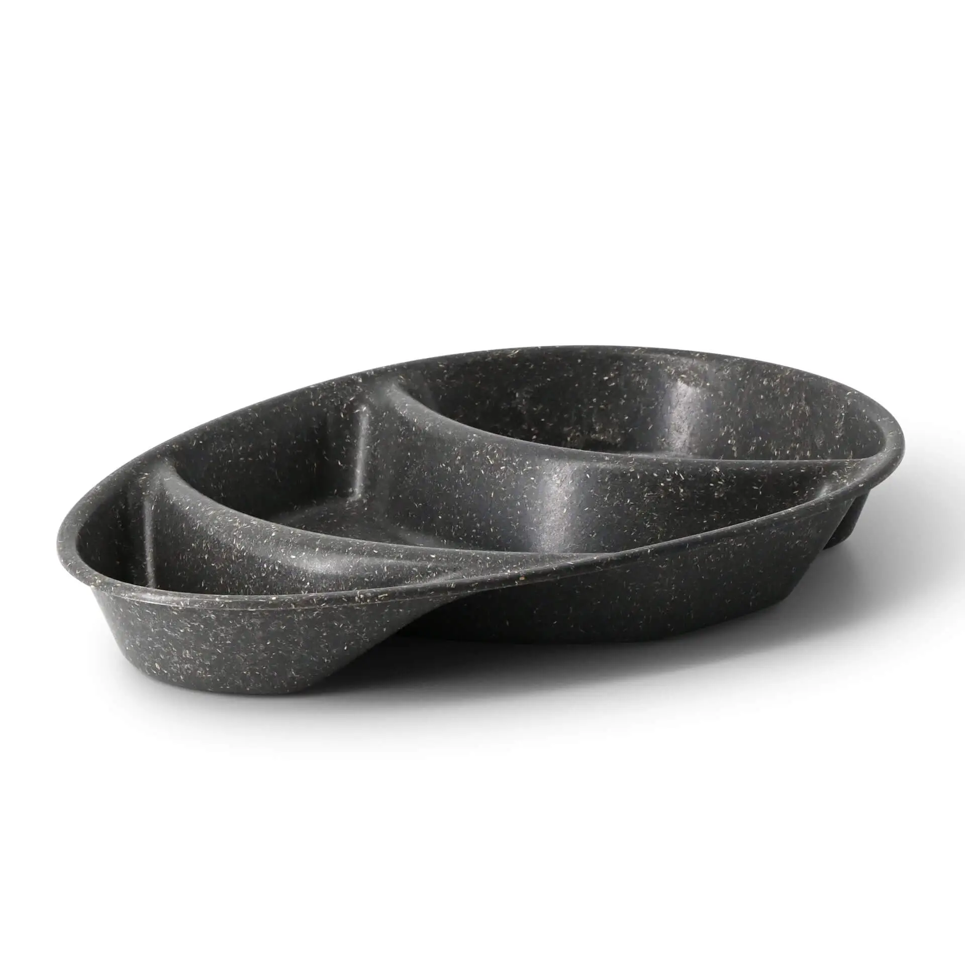 | 2 FOR 1 | Reusable divided plates "merways Plate" 27.5 × 20 × 3.5 cm, 3 compartments, teardrop, pepper / grey