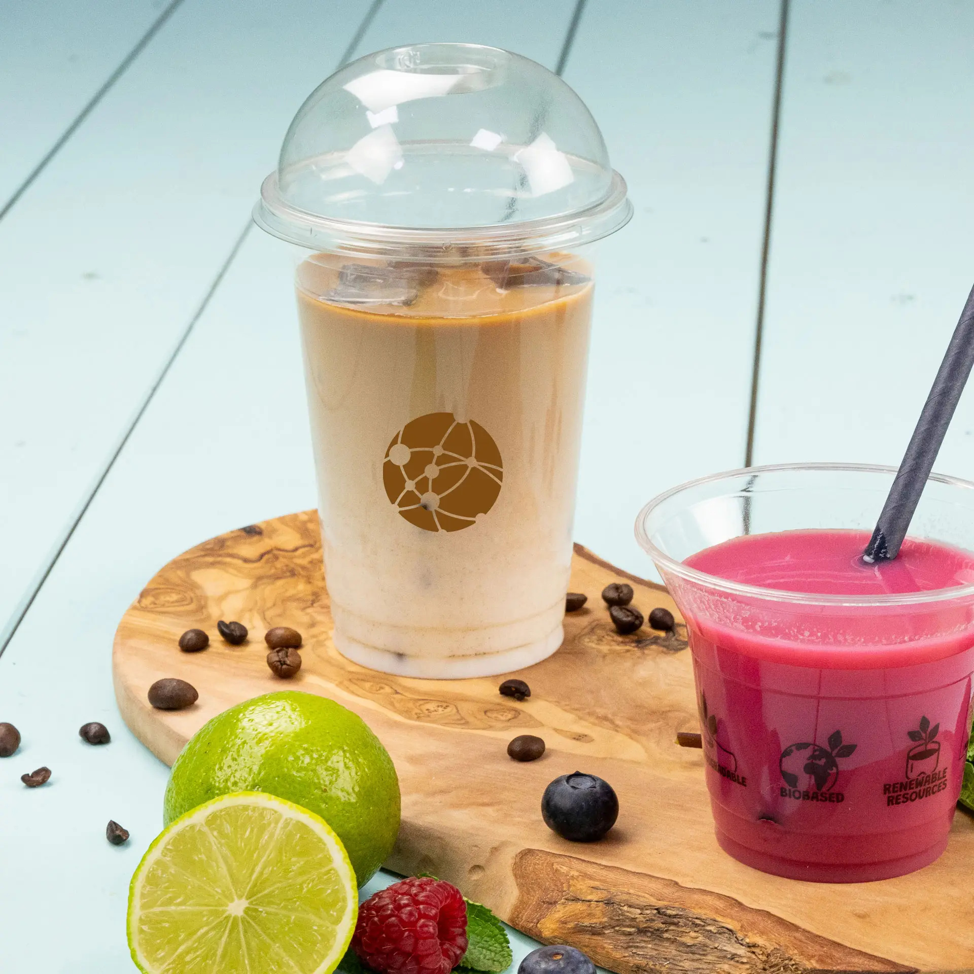 Plastikbecher bedrucken 400 ml / 16 oz, transparent, PLA