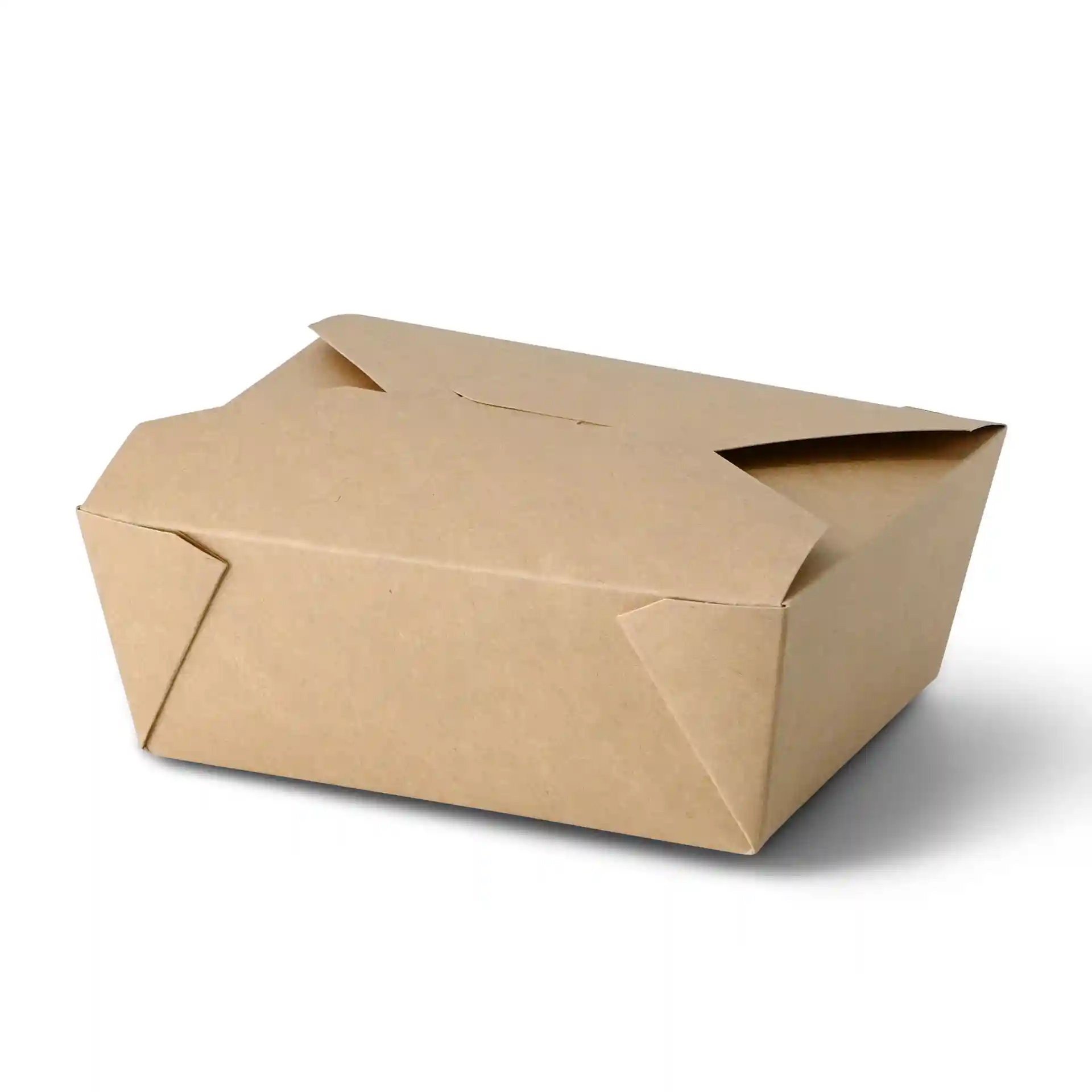 Brown takeaway container with a lid, measuring 172 mm in length, 142 mm in width, and 65 mm in height.