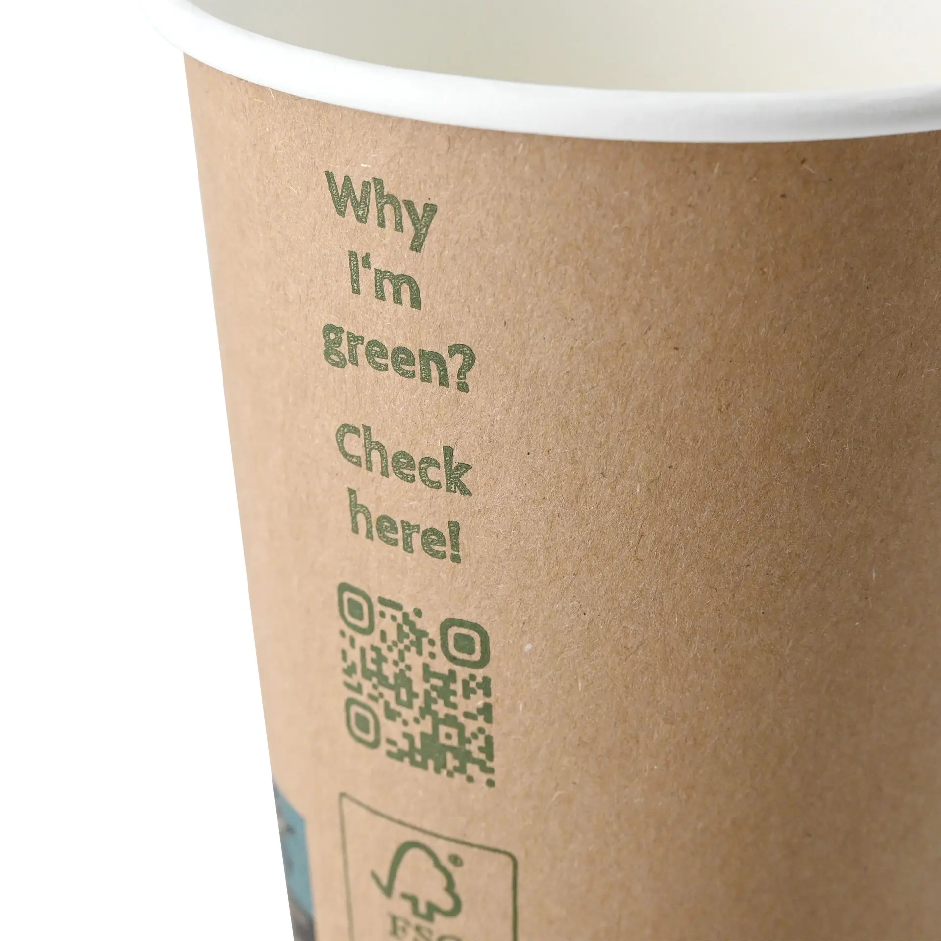 Kaffee to go Becher, 300 ml / 12 oz, Ø 90 mm, doppelwandig, braun / innen weiß, PLA-beschichtet