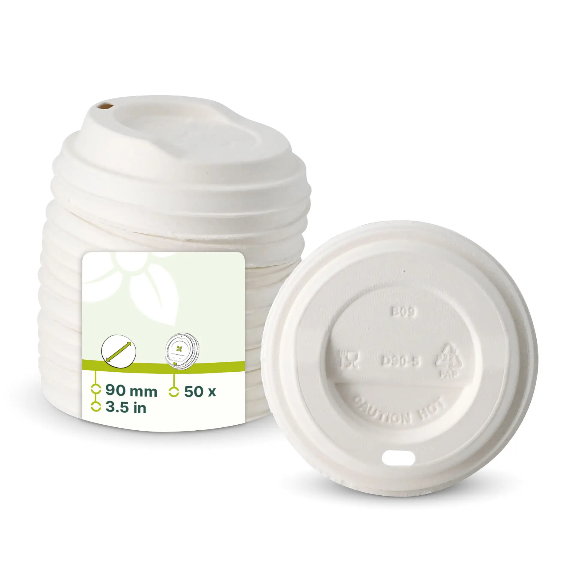 Paper lids Ø 90 mm, white, drinking opening Paper lids Ø 90 mm, white, drinking opening