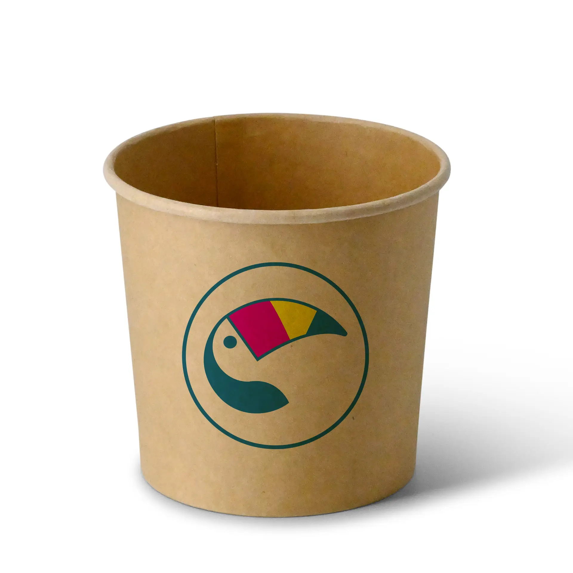 Suppenbecher to go bedruckt, 800 ml, Ø 115 mm, braun, PLA-beschichtet