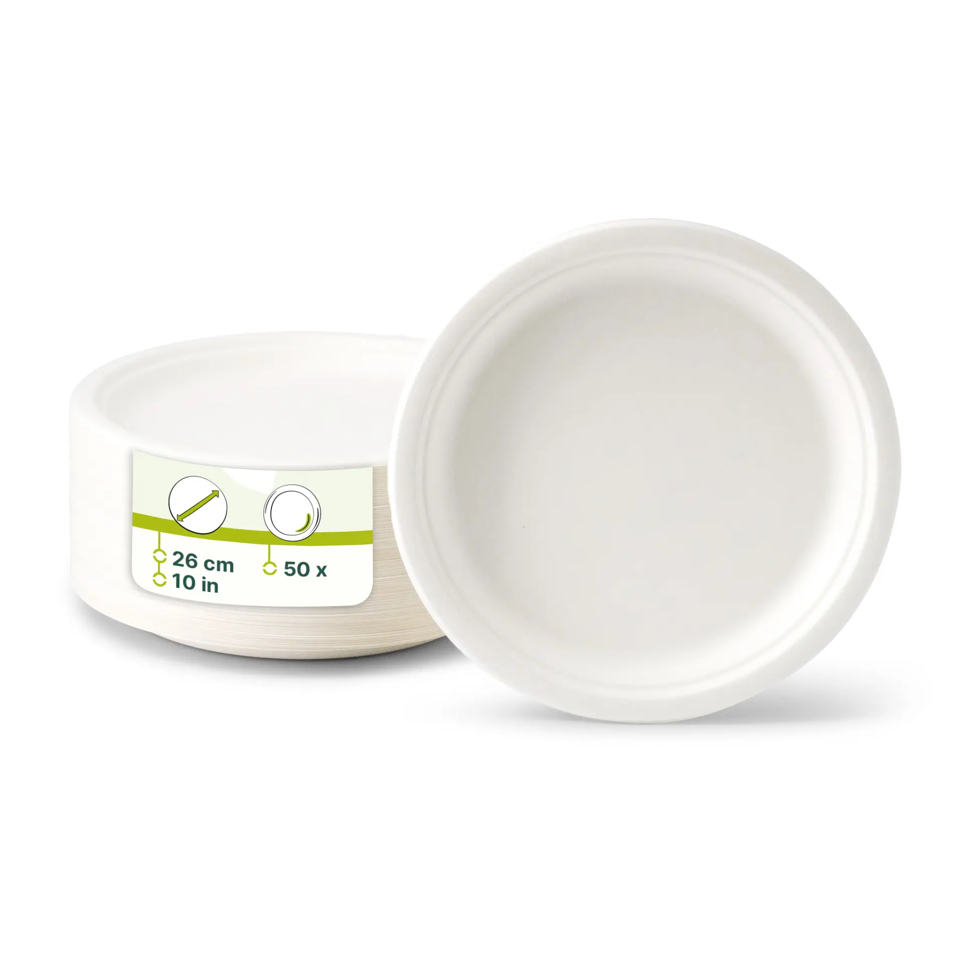 Ø 26 cm, Sugarcane-plates, round Ø 26 cm, Sugarcane-plates, round