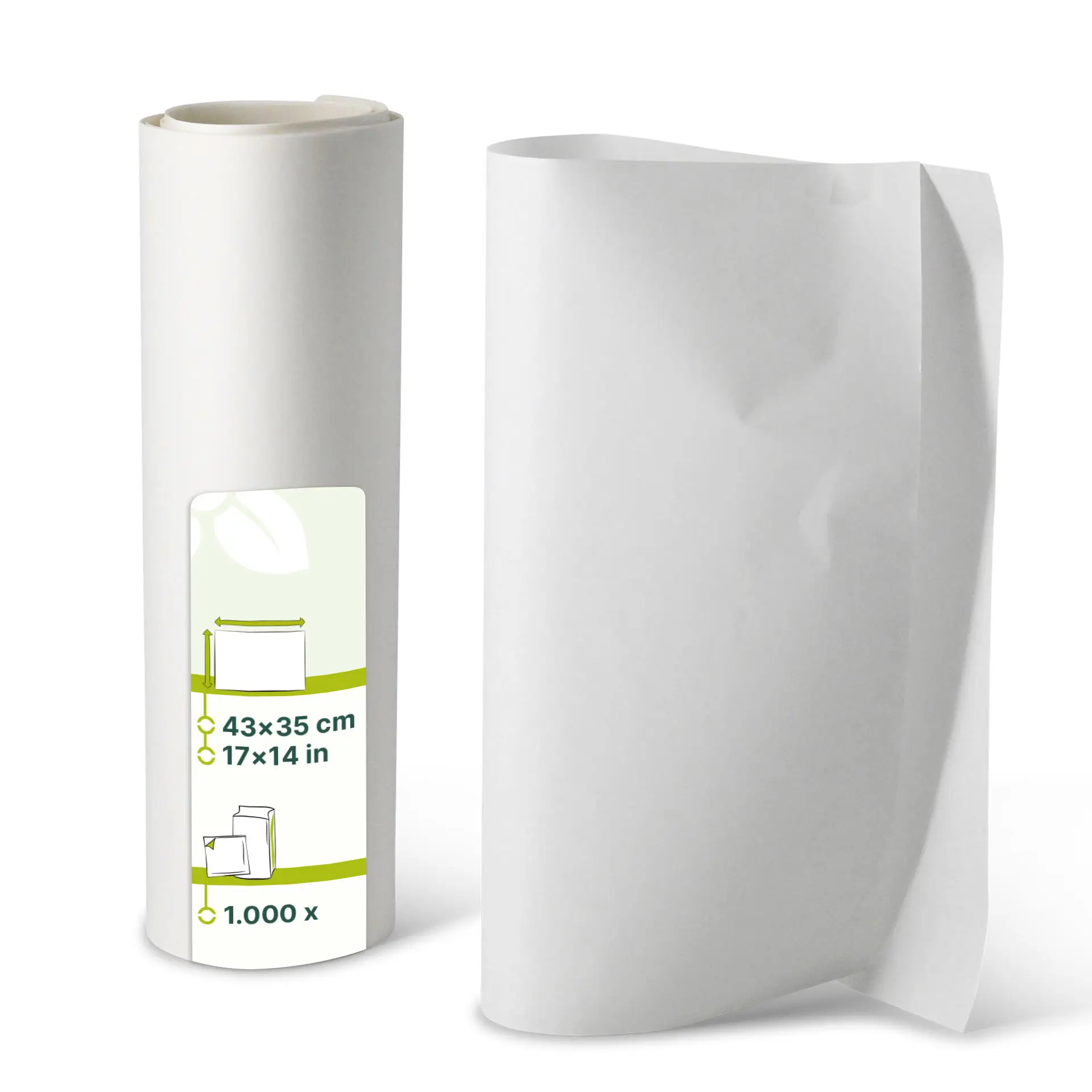 Wrapping paper sheets 43 x 35 cm, white dre02280-einschlagpapier-zuschnitte-43-x-35-cm-weiss