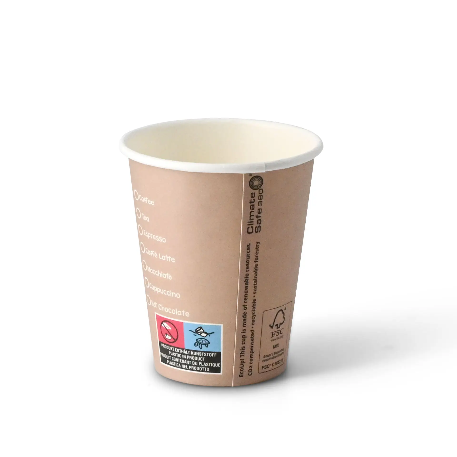 8 oz Paper cup printed with "Coffeebreak" (coated), Ø 80 mm, white con10033-01-1-pappbecher-bedruckt-coffeebreak-beschichtet-200-ml-8-oz-80-mm-weiss-1