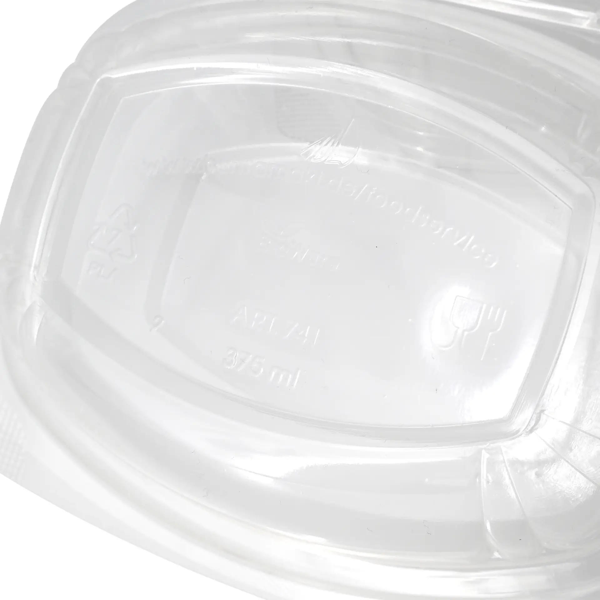 PLA-Feinkost-Schalen 375 ml, Klappdeckel, rechteckig
