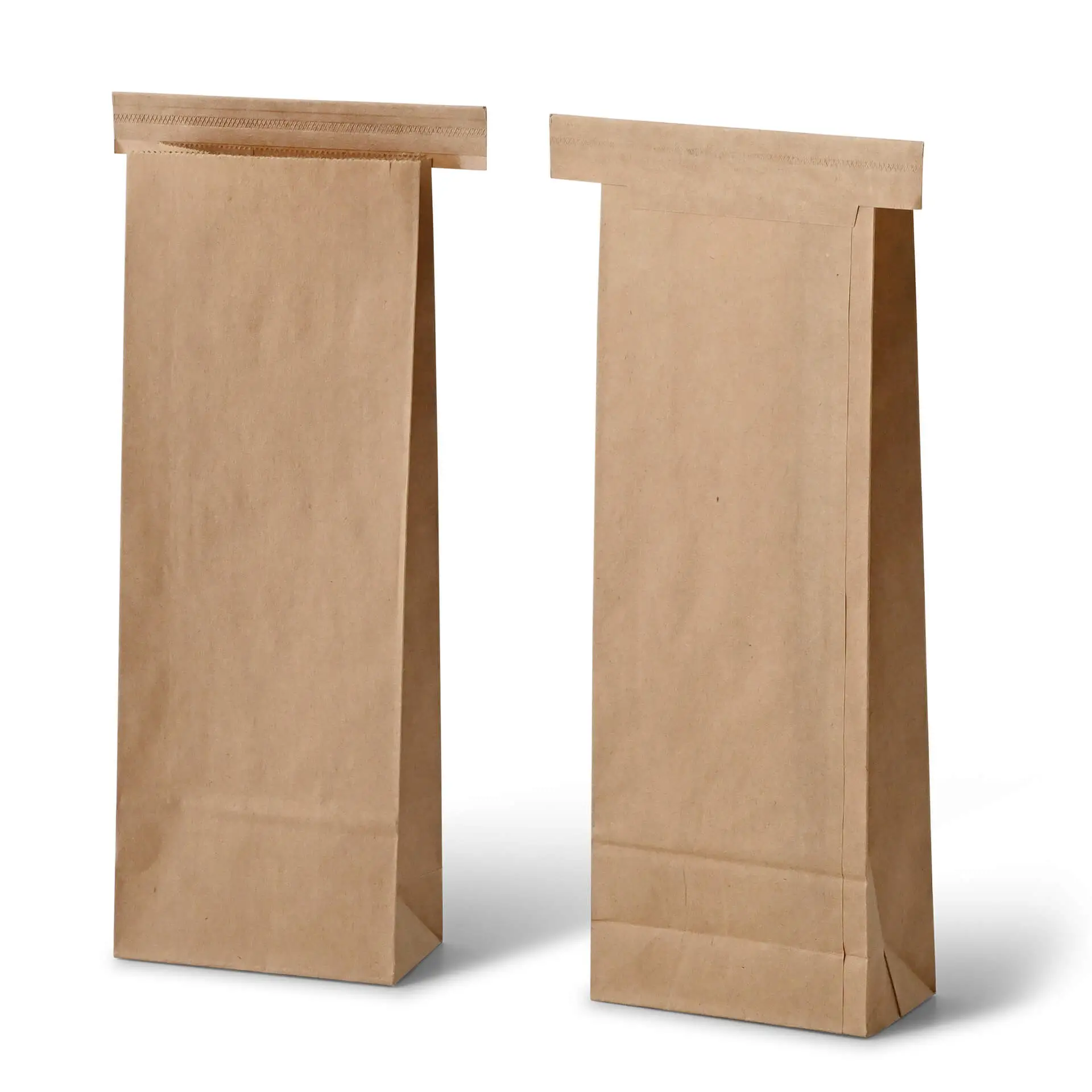 Block bottom bags S, 9 x 4.5 x 23.5 cm, PP-foil, brown, tin tie, kraft paper dre03340-blockbeutel-s-9-x-45-x-235-cm-pp-folie-braun-clipband-kraftpapier-2