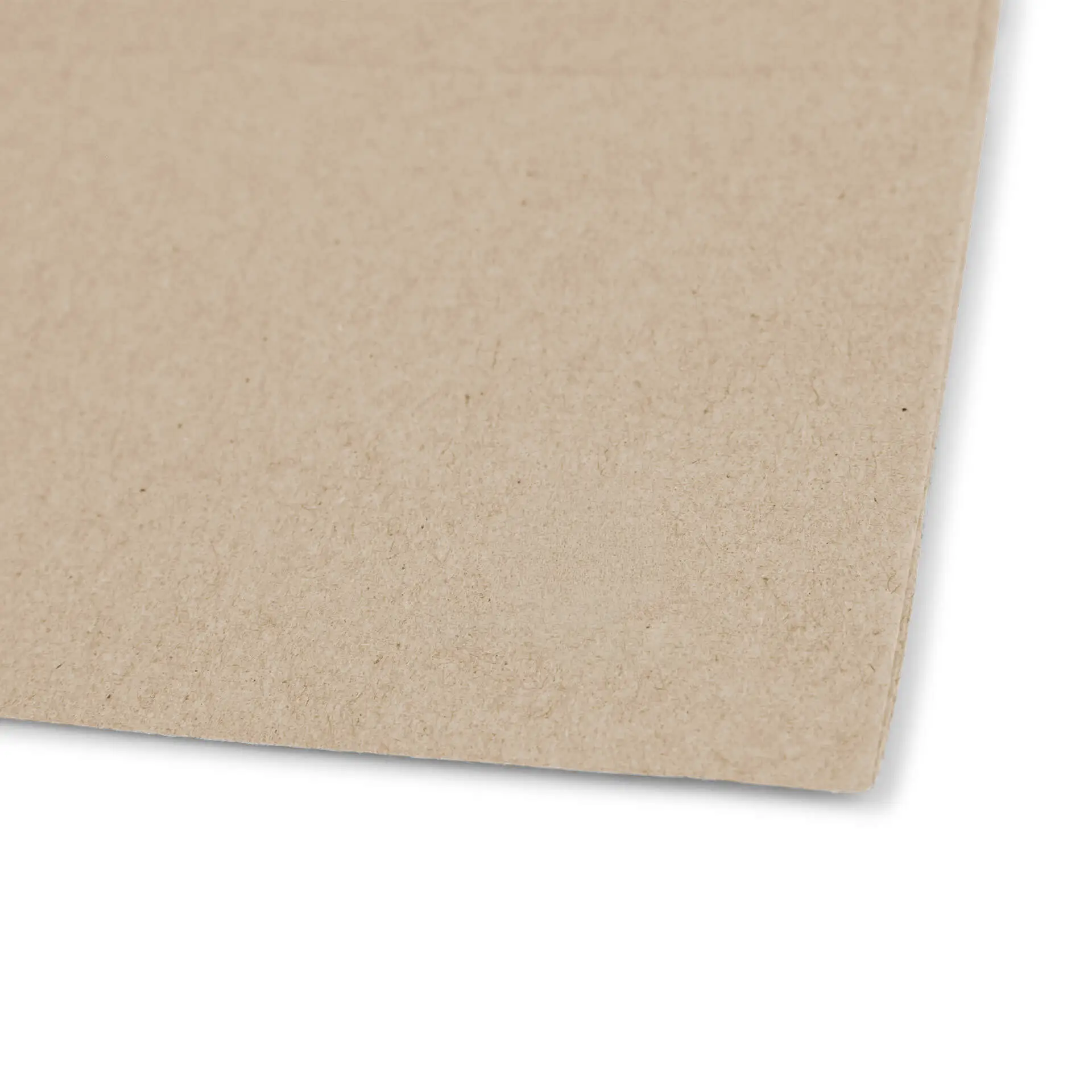 Bild einer ungebleichten Papierserviette mit grünem Recycling-Symbol und Text, der angibt, dass sie aus recyceltem Material besteht.