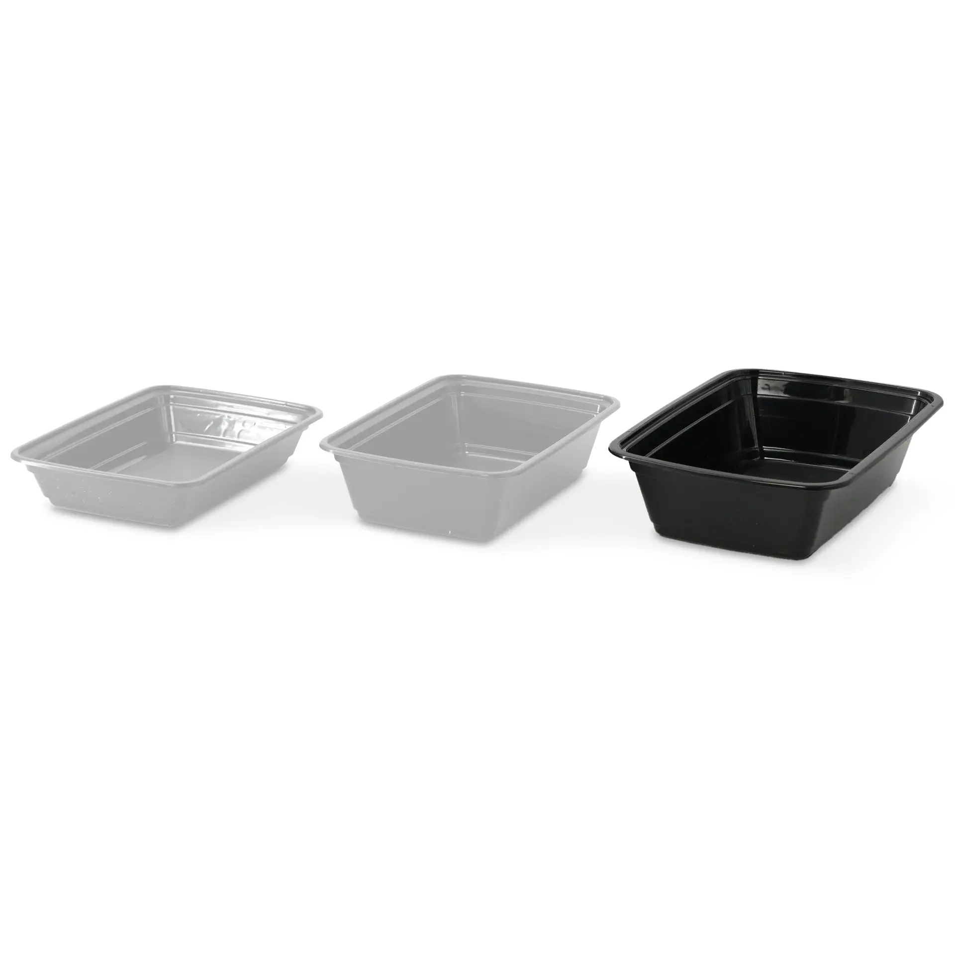Reusable container made of PP 1000 ml, rectangular, black