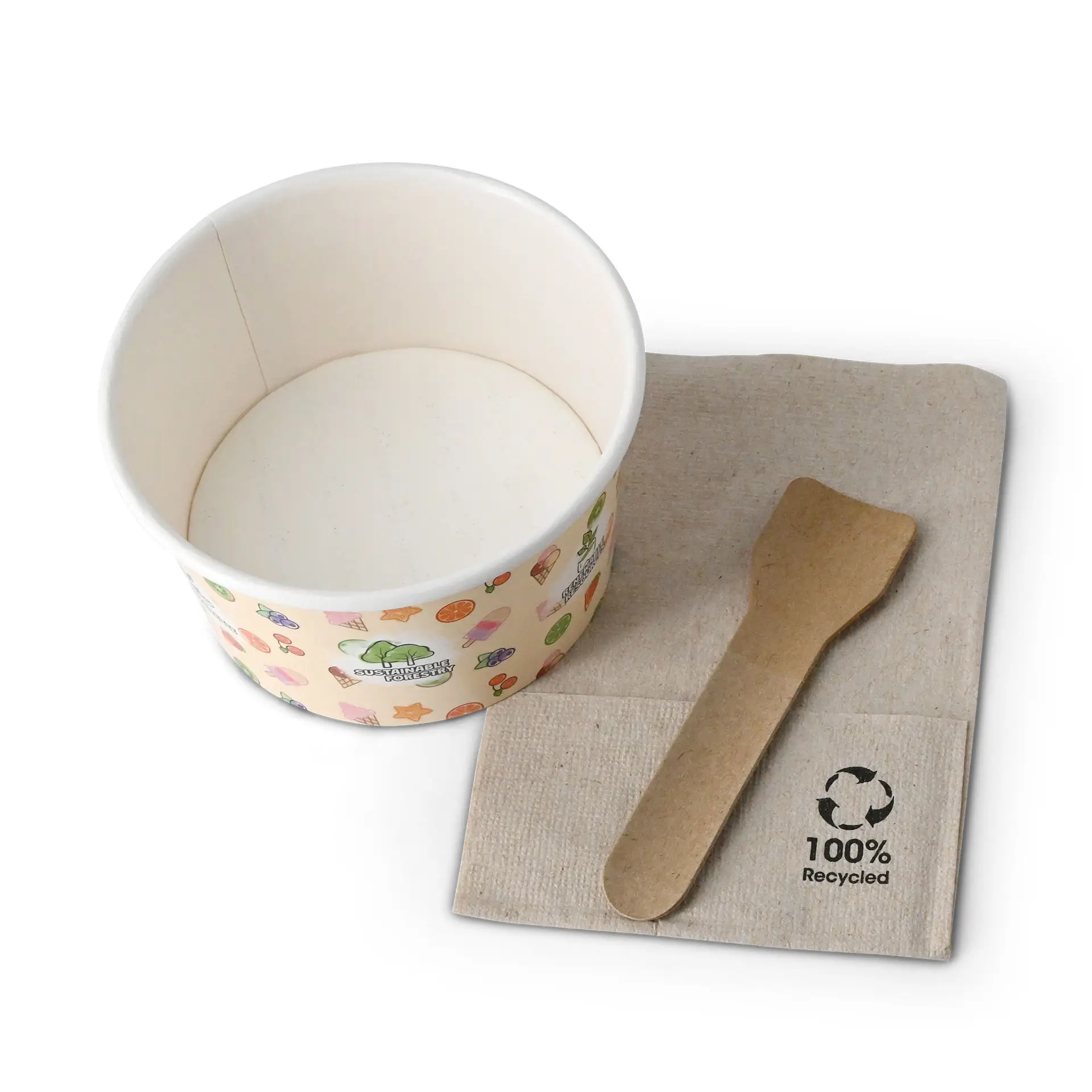 Paper Ice Cream Container 150 ml / 6 oz, yellow