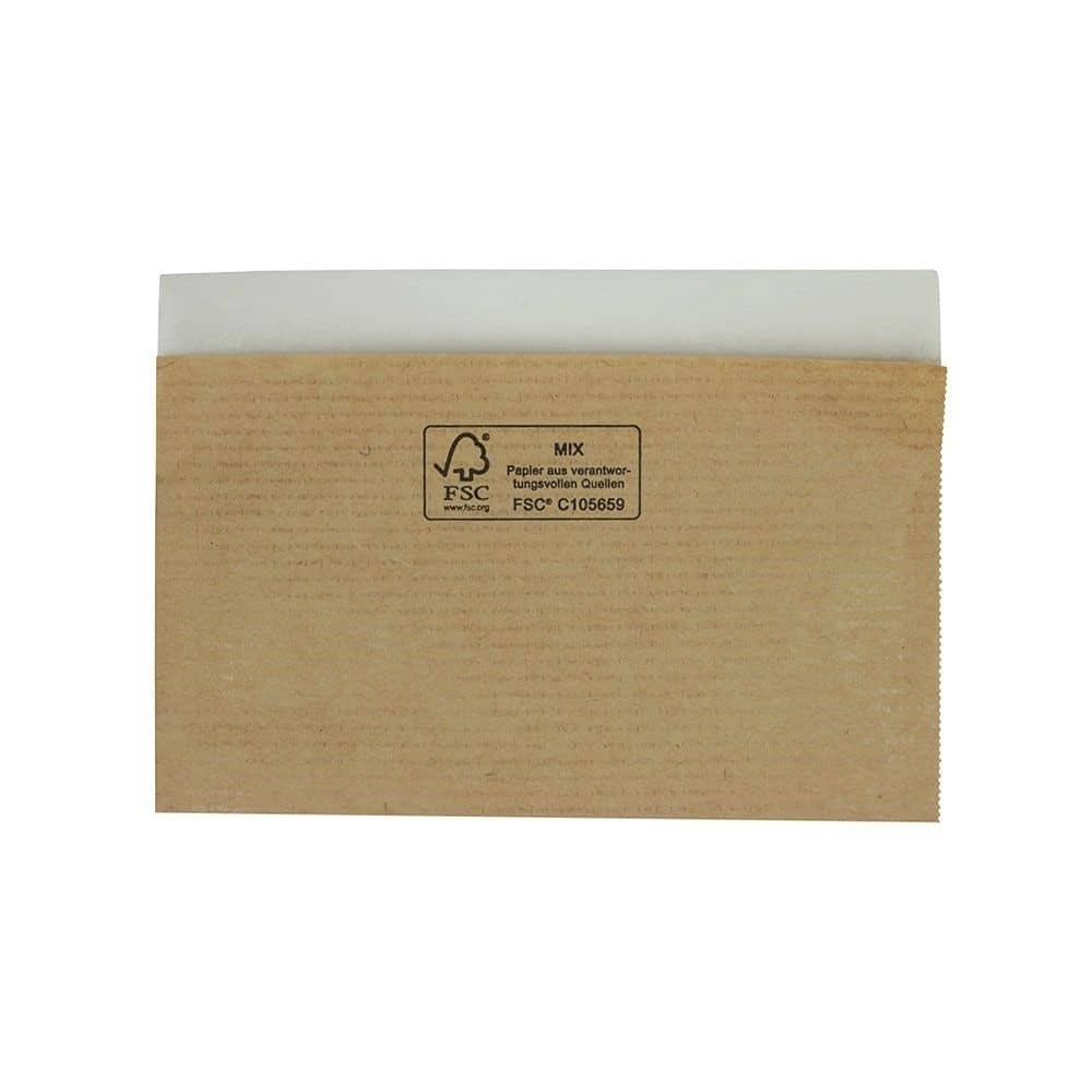 Papier-Besteck-Taschen 10 x 26 cm, selbstklebend, braun