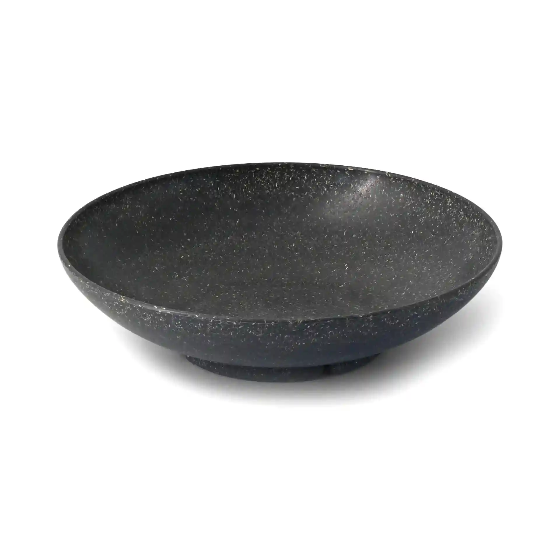 Tiefe runde Schüssel in Grau, 21,5 cm Durchmesser, aus biologischem Verbundmaterial.