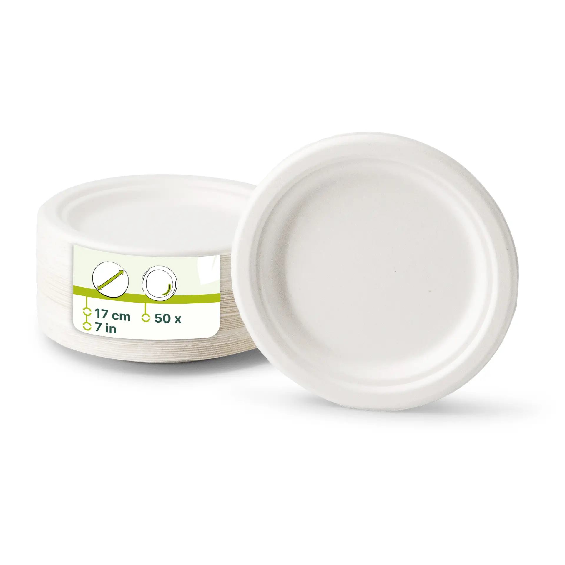 Ø 17 cm, Sugarcane-plates, round Ø 17 cm, Sugarcane-plates, round