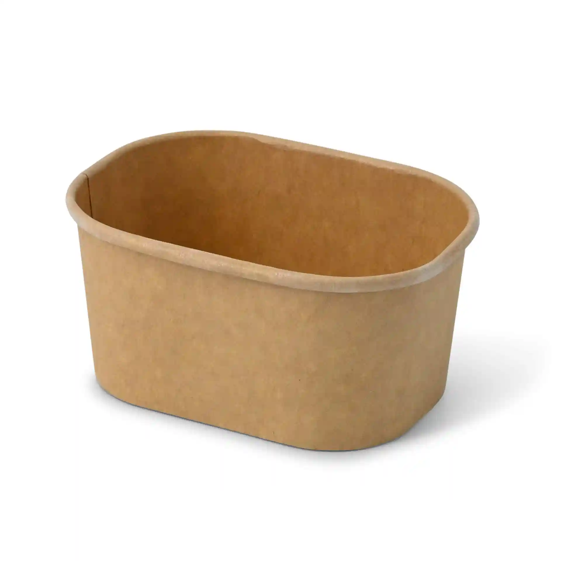 Rectangular brown cardboard food container, dimensions 11 x 8 x 5 cm, with a smooth interior and exterior.