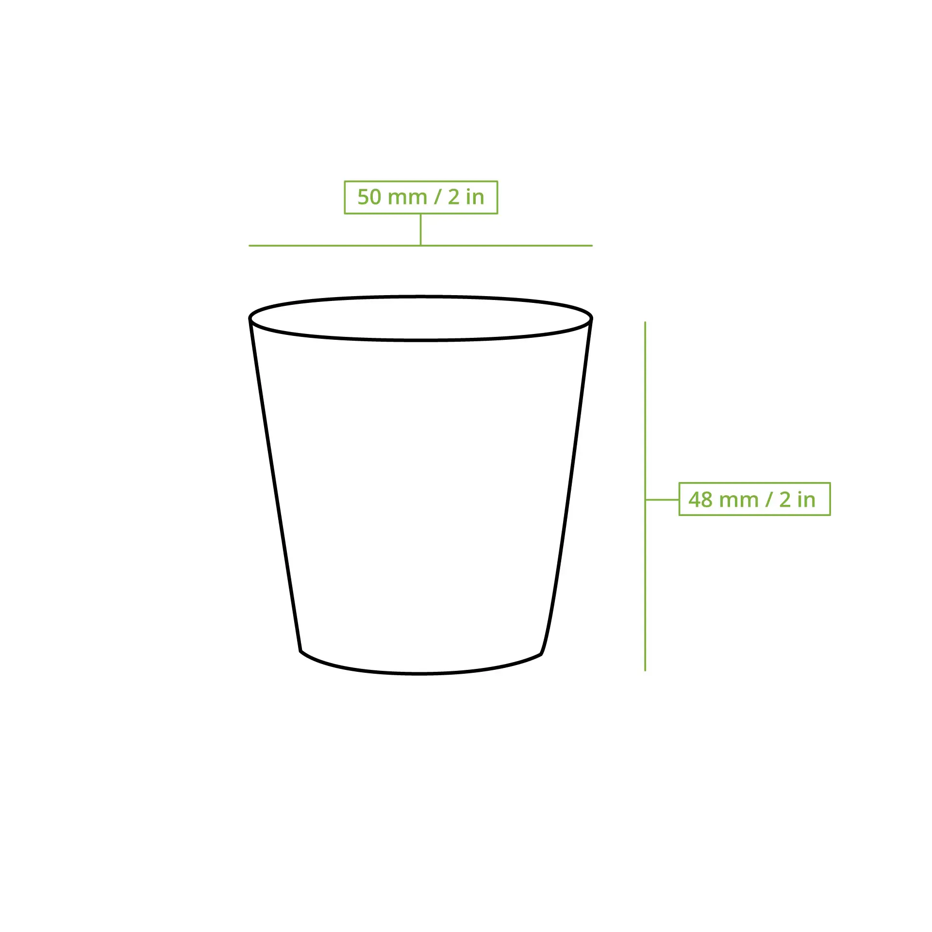Pappbecher 50 ml / 2 oz, Ø 50 mm, braun