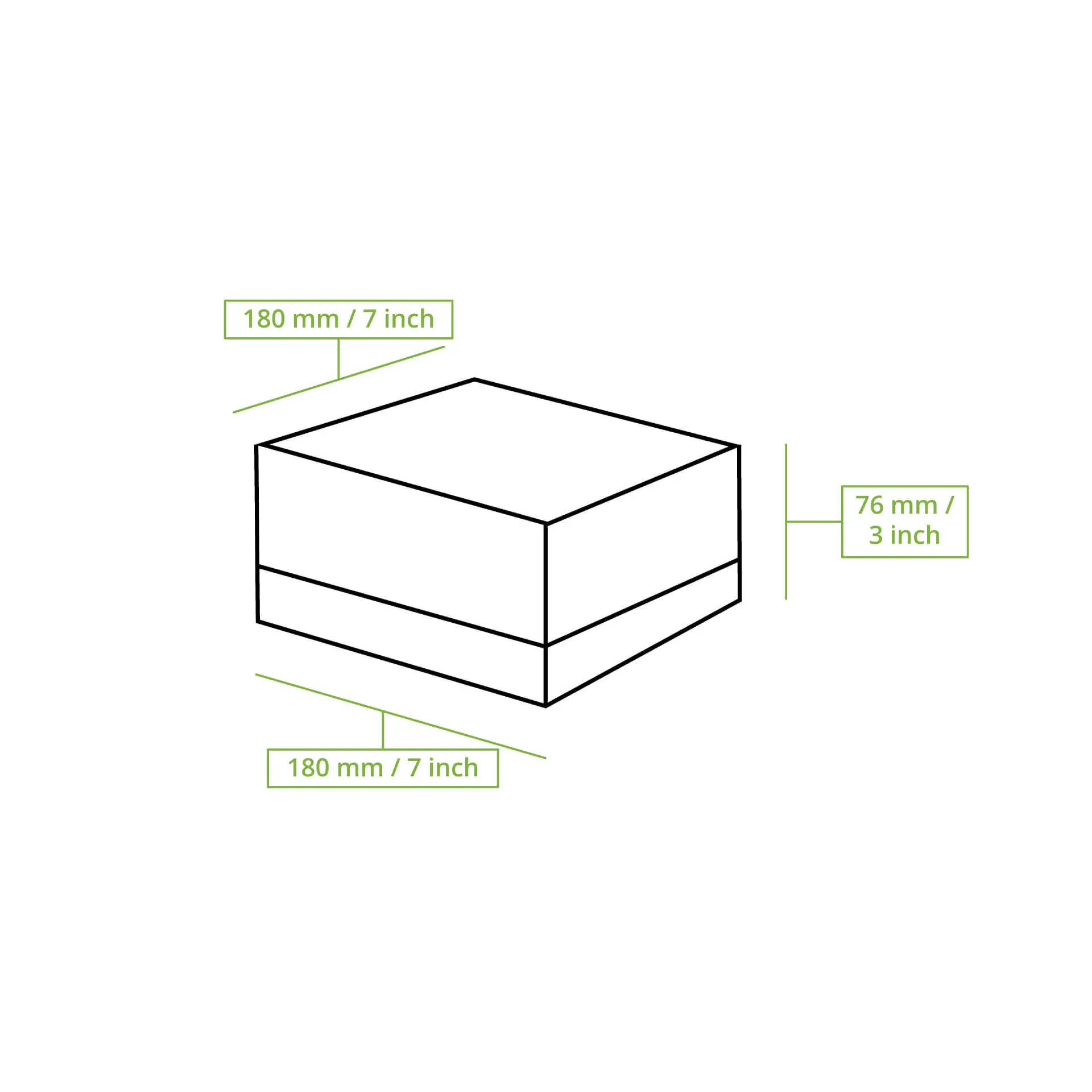 Patisserie Verpackungen 18 x 18 x 7,5 cm, Zellulose-Fenster, weiß