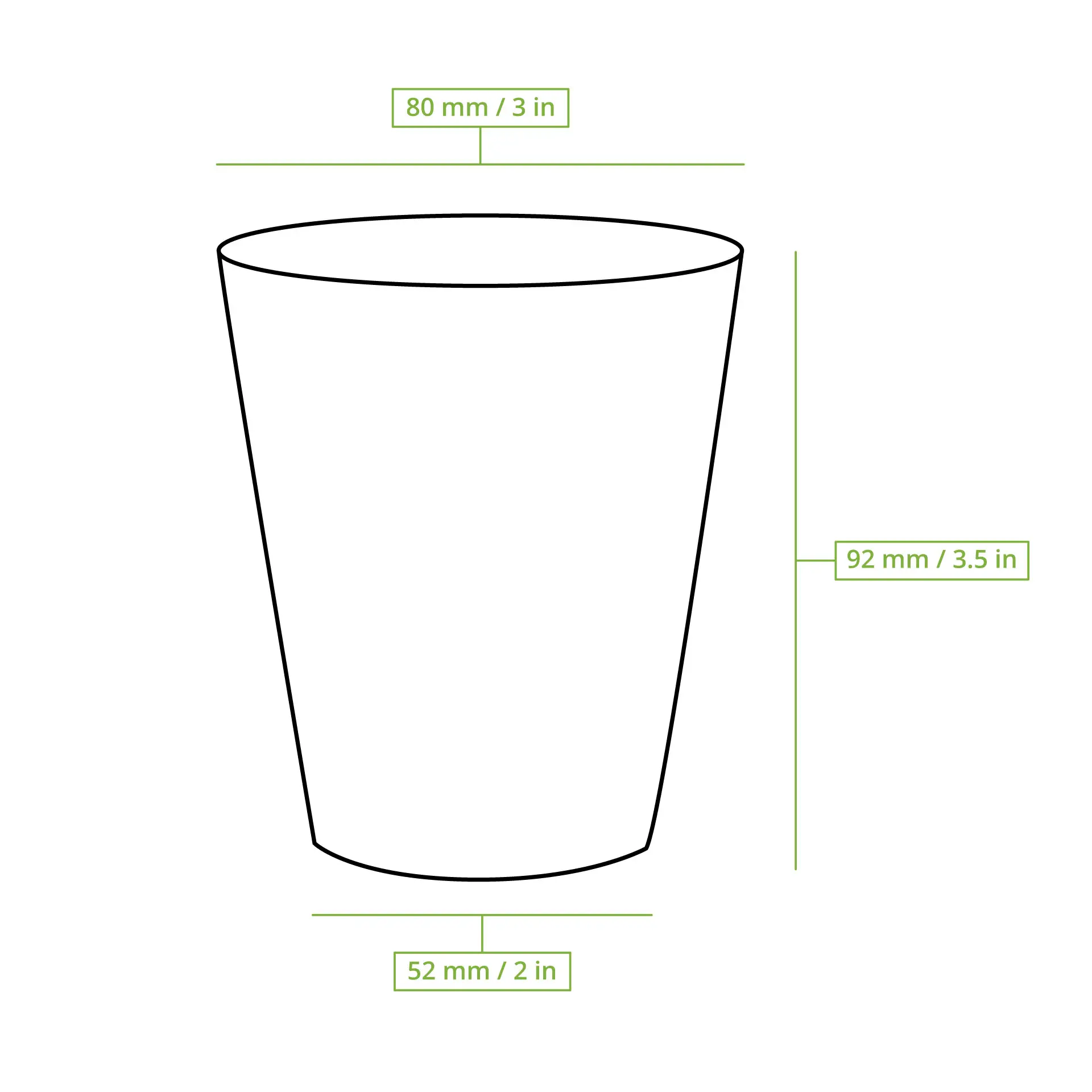 8 oz Paper cup printed with "Pride" (coated), Ø 80 mm, white