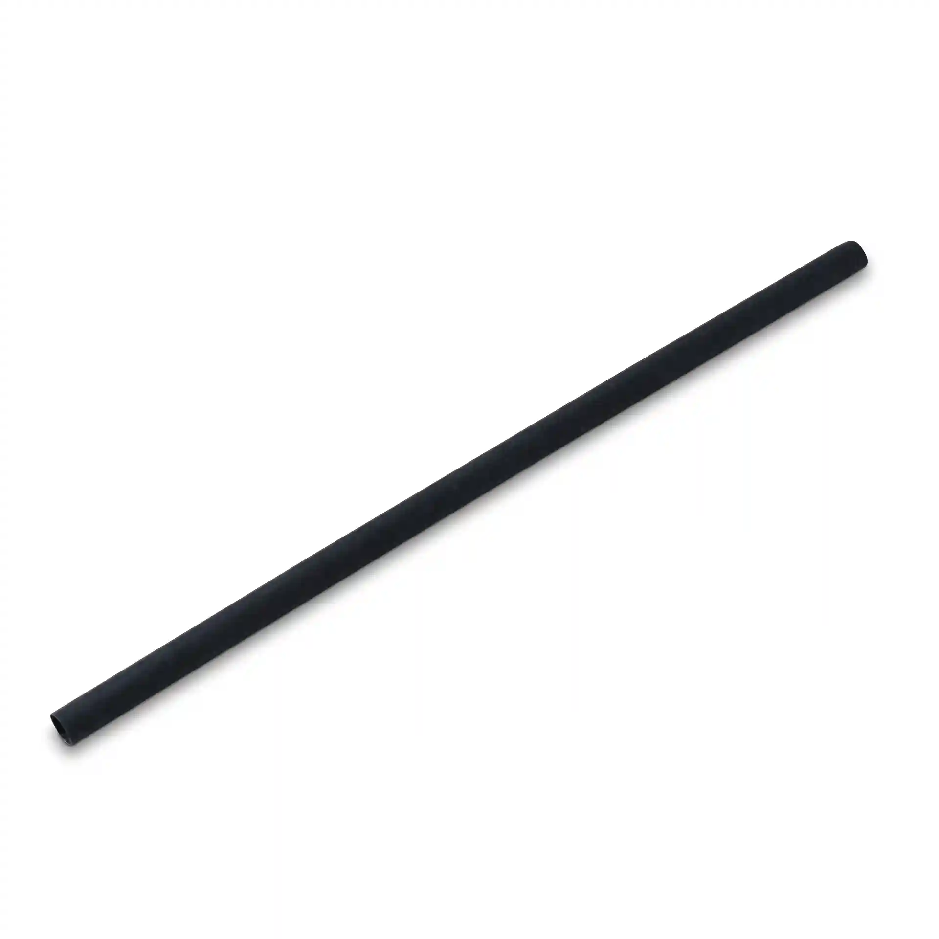Black paper jumbo drinking straw, 23 cm long and 0.8 cm in diameter, shown on a white background.