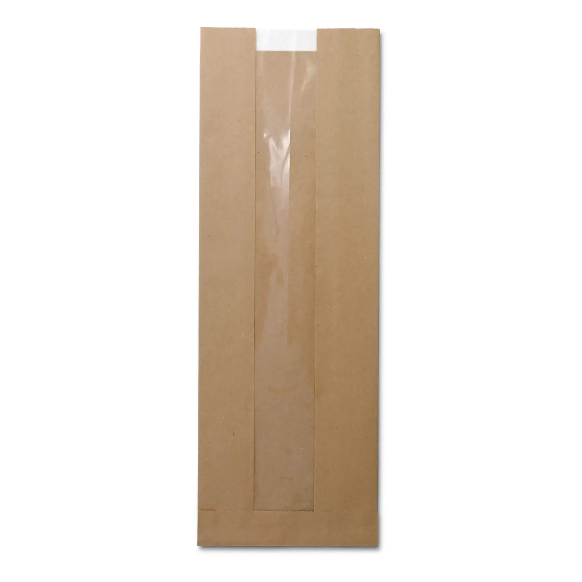 Bäckertüten aus Papier mit Fenster M, 14 x 7 x 41 cm, braun dre02143-baeckertueten-aus-papier-mit-fenster-m-14-x-7-x-41-cm-braun-1