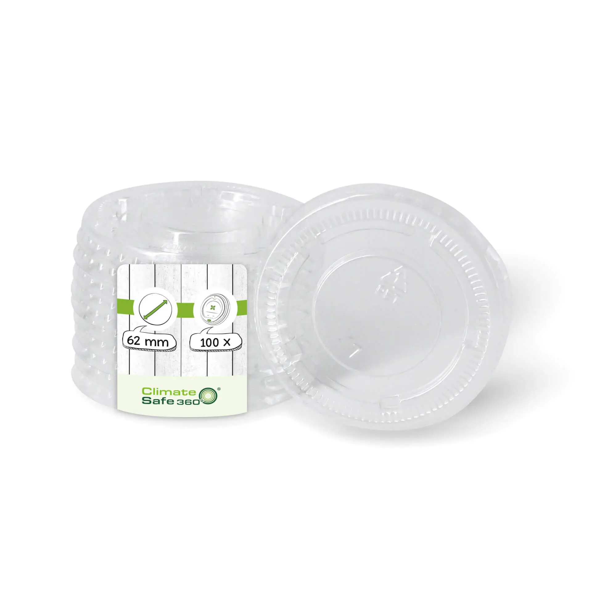 PET lids Ø 62 mm, clear, round