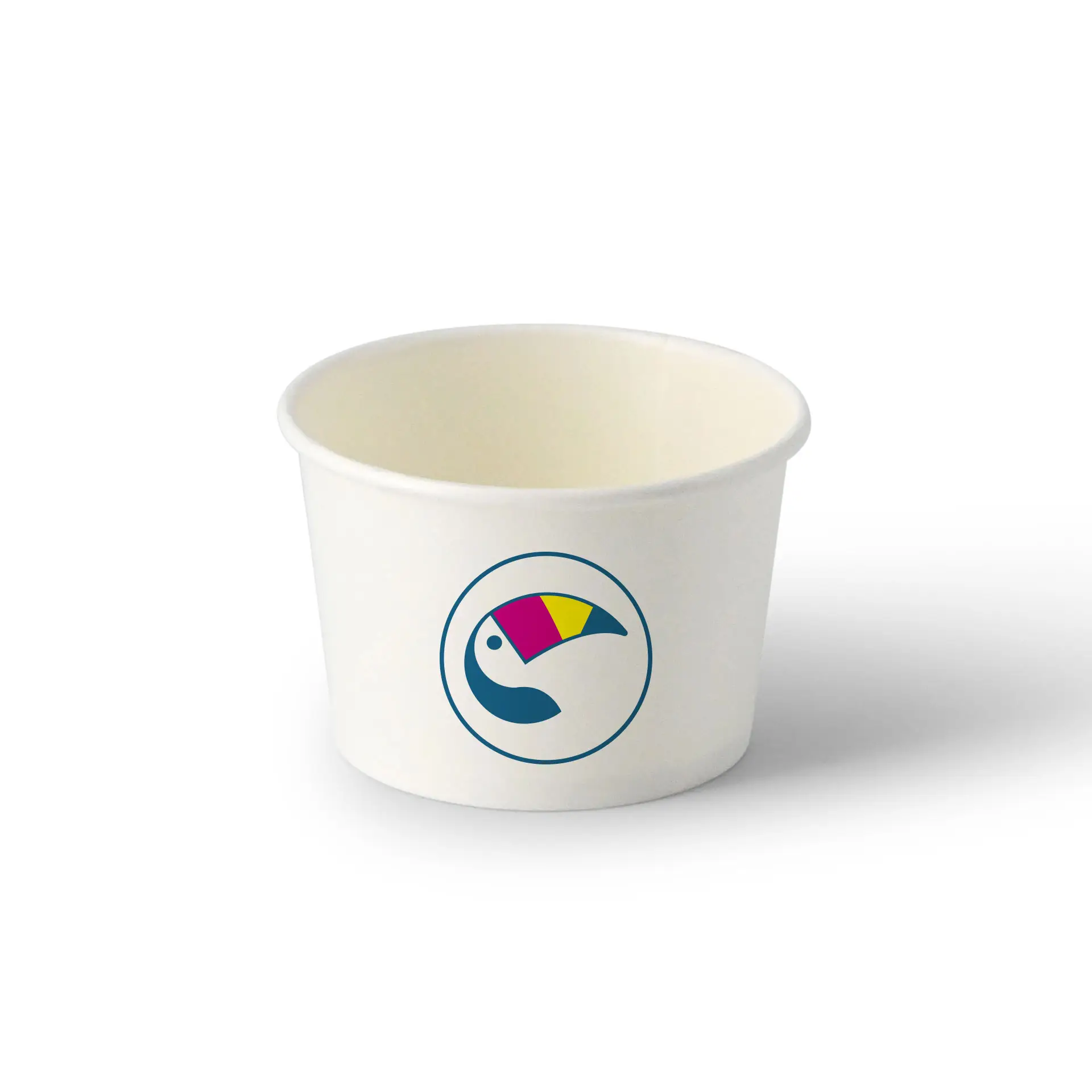 Custom printed ice cream cup, 75 ml / 3 oz, white, PE-coated