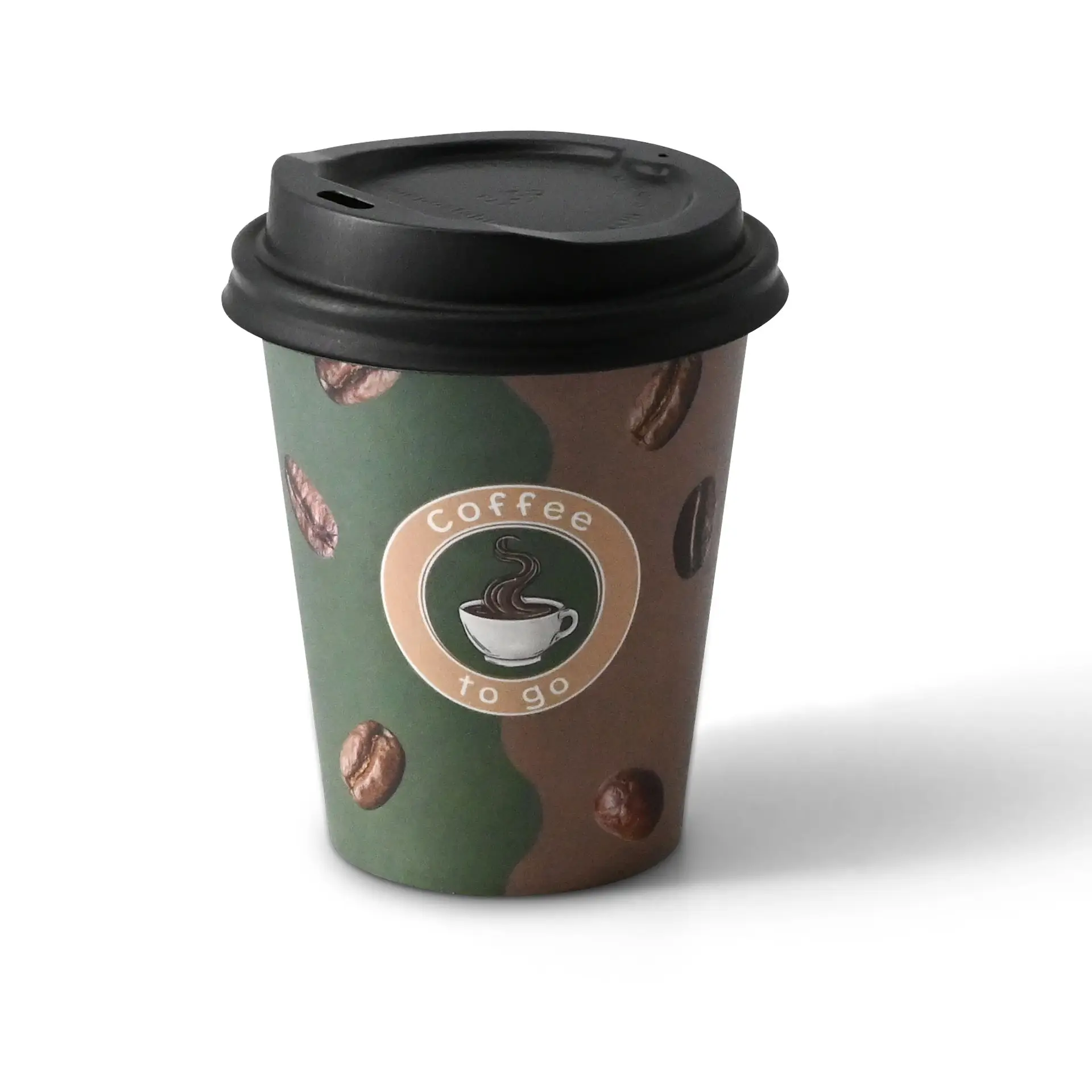Pappbecher bedruckt "Kaffee" (beschichtet) 200 ml / 8 oz, Ø 80 mm, weiß
