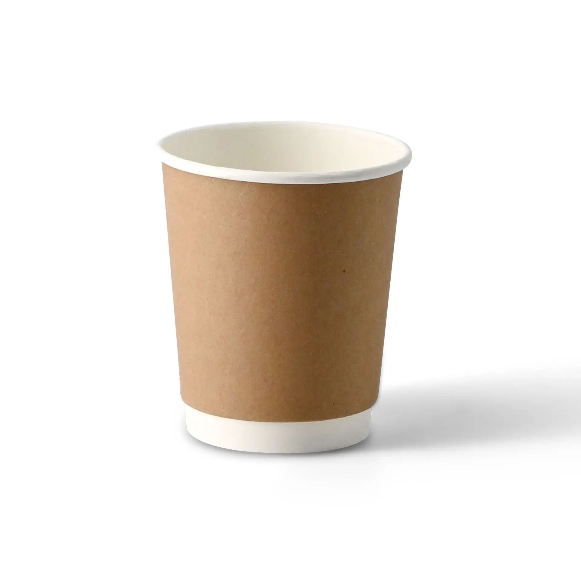 Coffee to go cup, 200 ml / 8 oz, Ø 80 mm, double wall, brown / white inside, PLA coated