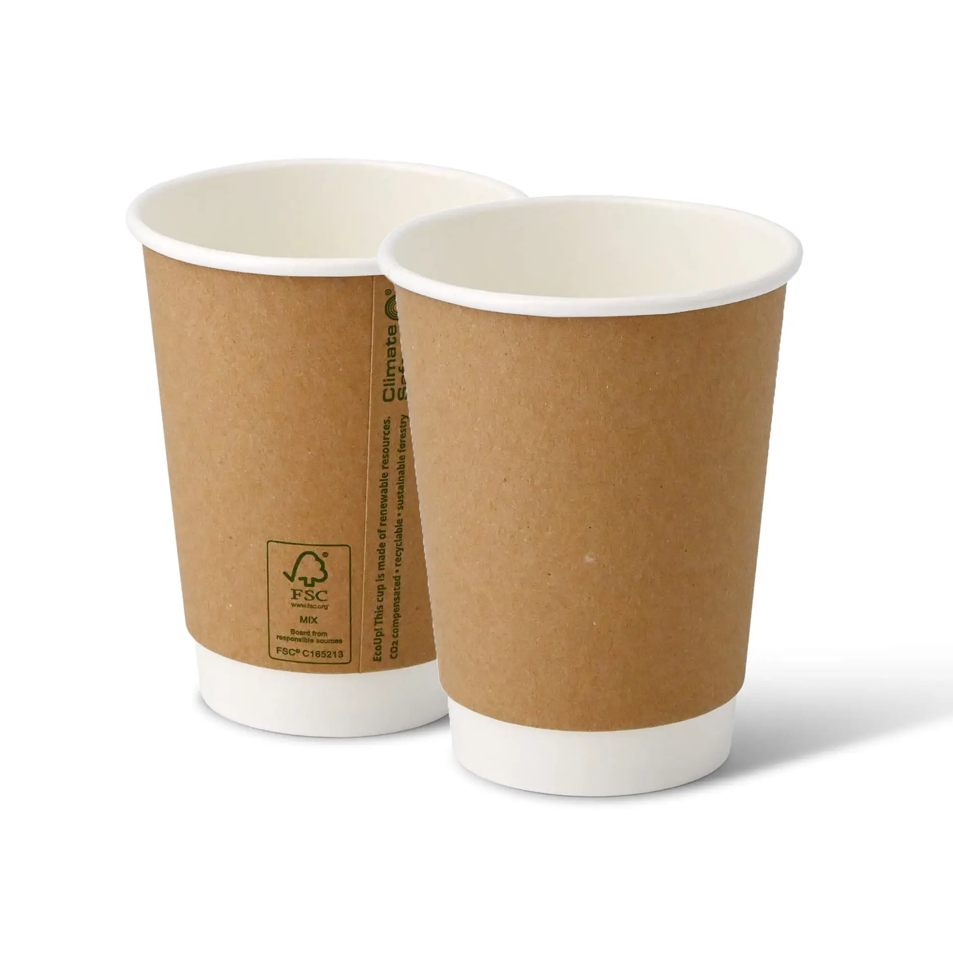 Coffee to go Becher aus Pappe, doppelwandig, 300 ml / 12 oz, Ø 90 mm, braun Coffee to go Becher aus Pappe, doppelwandig, 300 ml / 12 oz, Ø 90 mm, braun