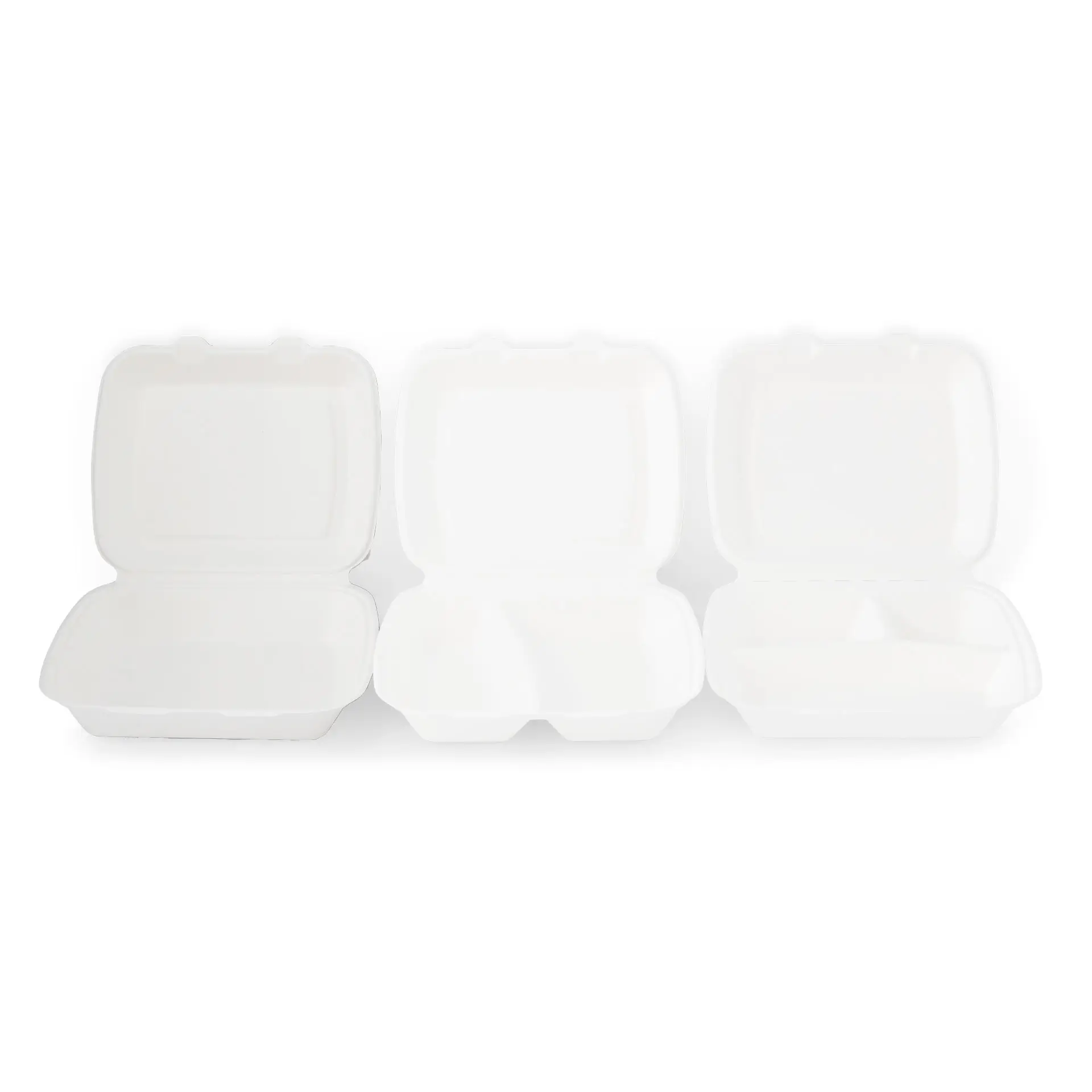 Take-away Boxen aus Zuckerrohr 23 x 15,5 x 7,5 cm, rechteckig Take-away Boxen aus Zuckerrohr 23 x 15,5 x 7,5 cm, rechteckig