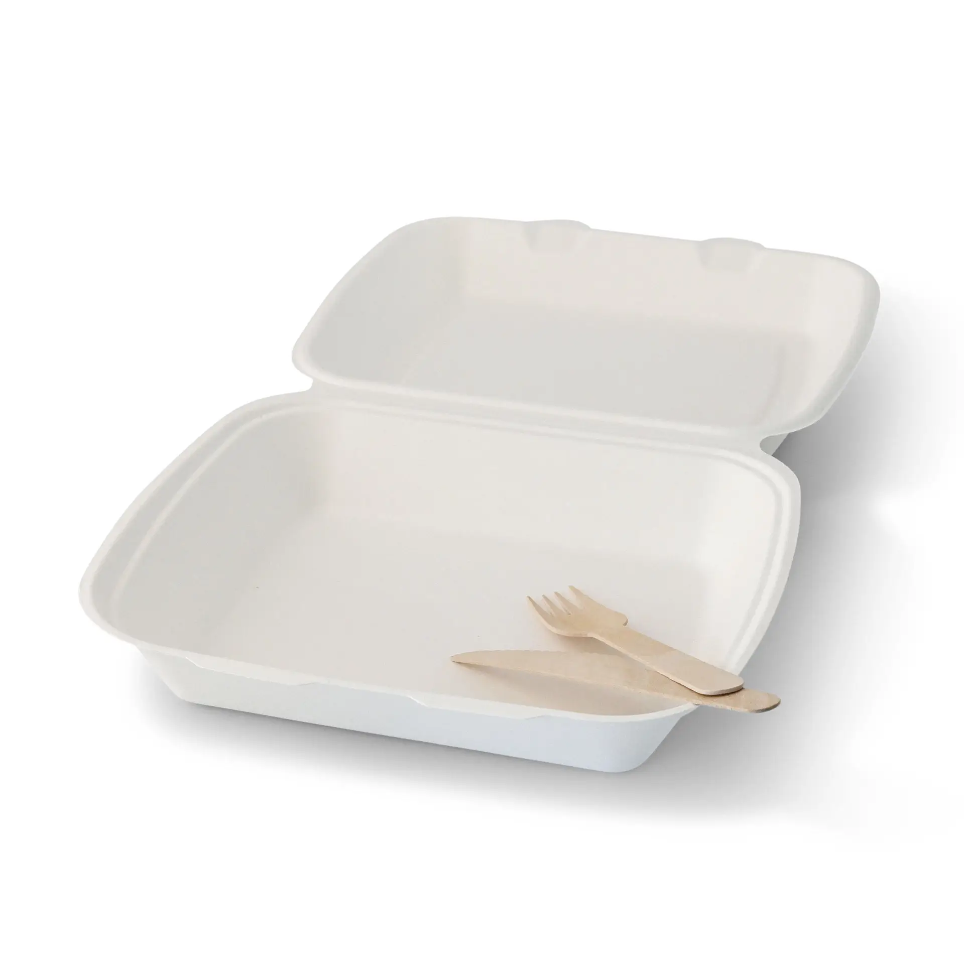 Take-away Boxen aus Zuckerrohr 25 x 20 x 7,5 cm, HP4, rechteckig Take-away Boxen aus Zuckerrohr 25 x 20 x 7,5 cm, HP4, rechteckig