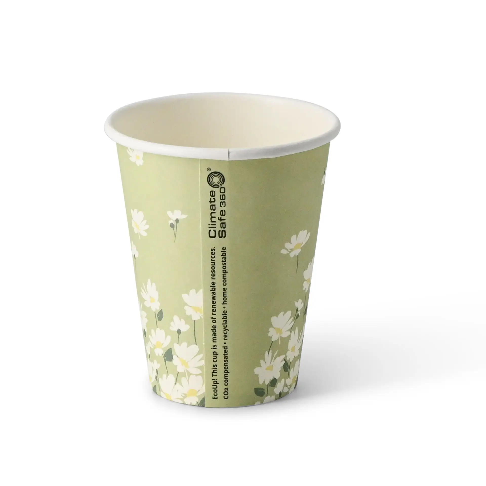 Pappbecher Frühling "Gänseblümchen" 200 ml / 8 oz, Ø 80 mm, grün