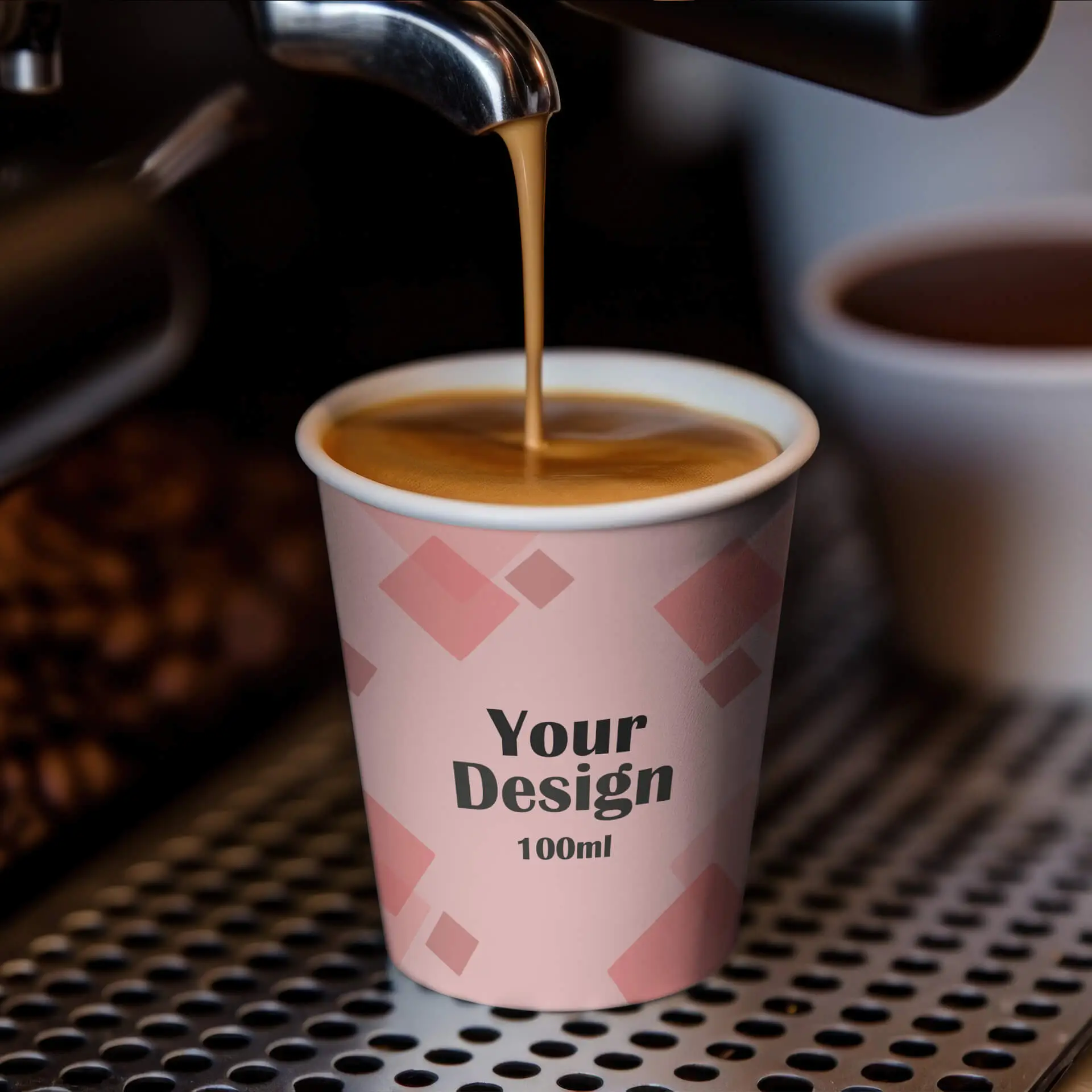 Printed take away coffee cups 100 ml / 4 oz, matt