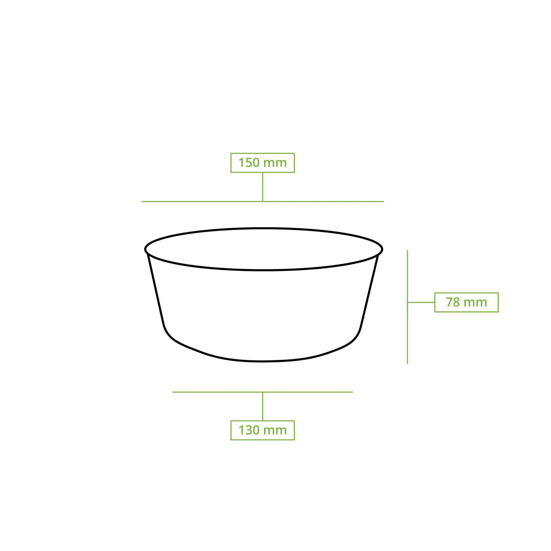Paper-bowls (premium) 800 ml, Ø 150 mm, brown, round, eco-friendly coating