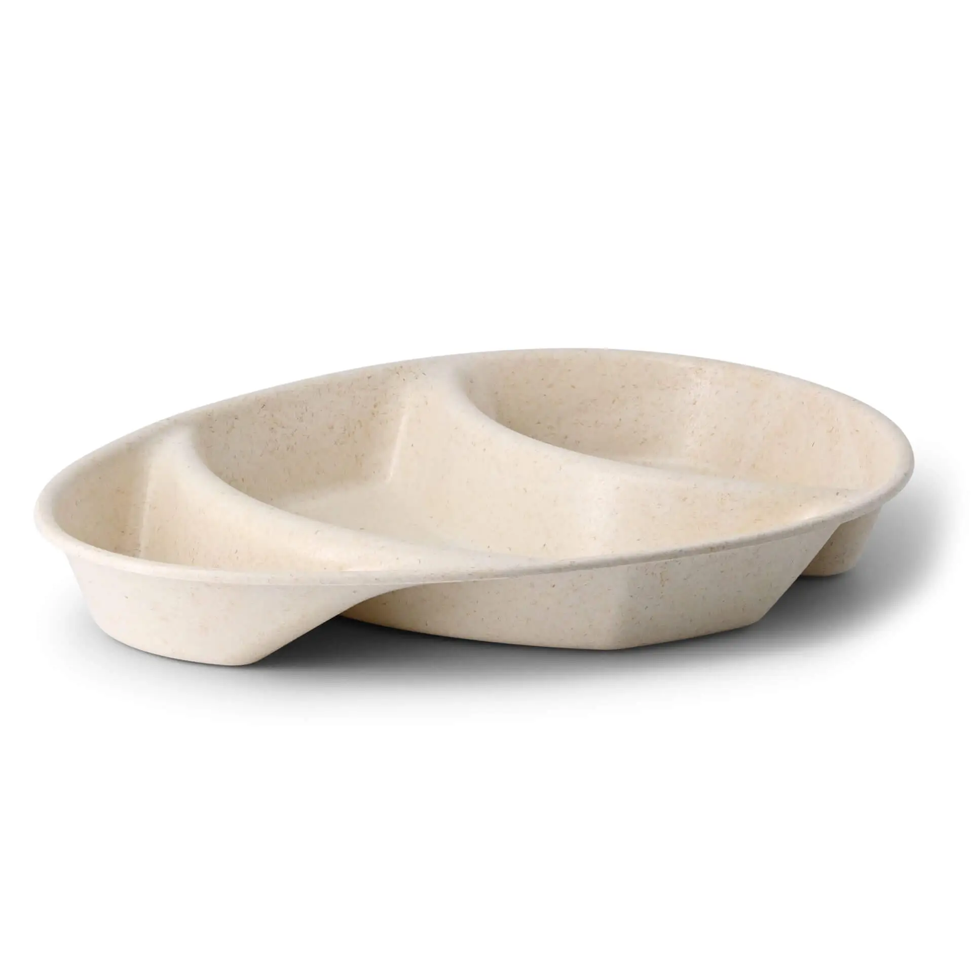| 2 FOR 1 | Reusable menu-plates "merways Plate" 27,5 x 20 x 3,5 cm, 3 compartments, tear drop, cashew / creamy white
