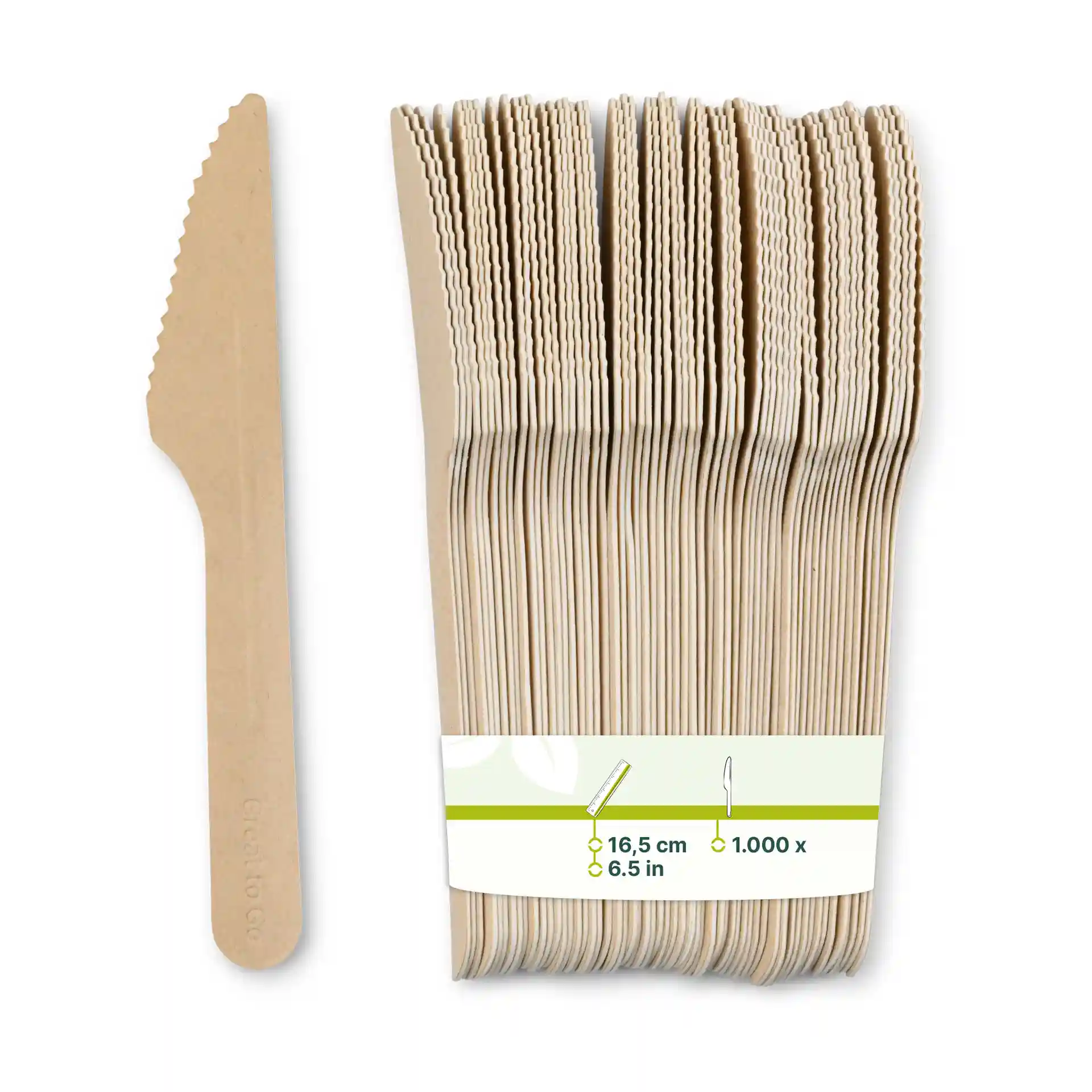 Braune Papiermesser, 16,5 cm lang, gestapelt mit einer gezackten Kante auf einer Seite.