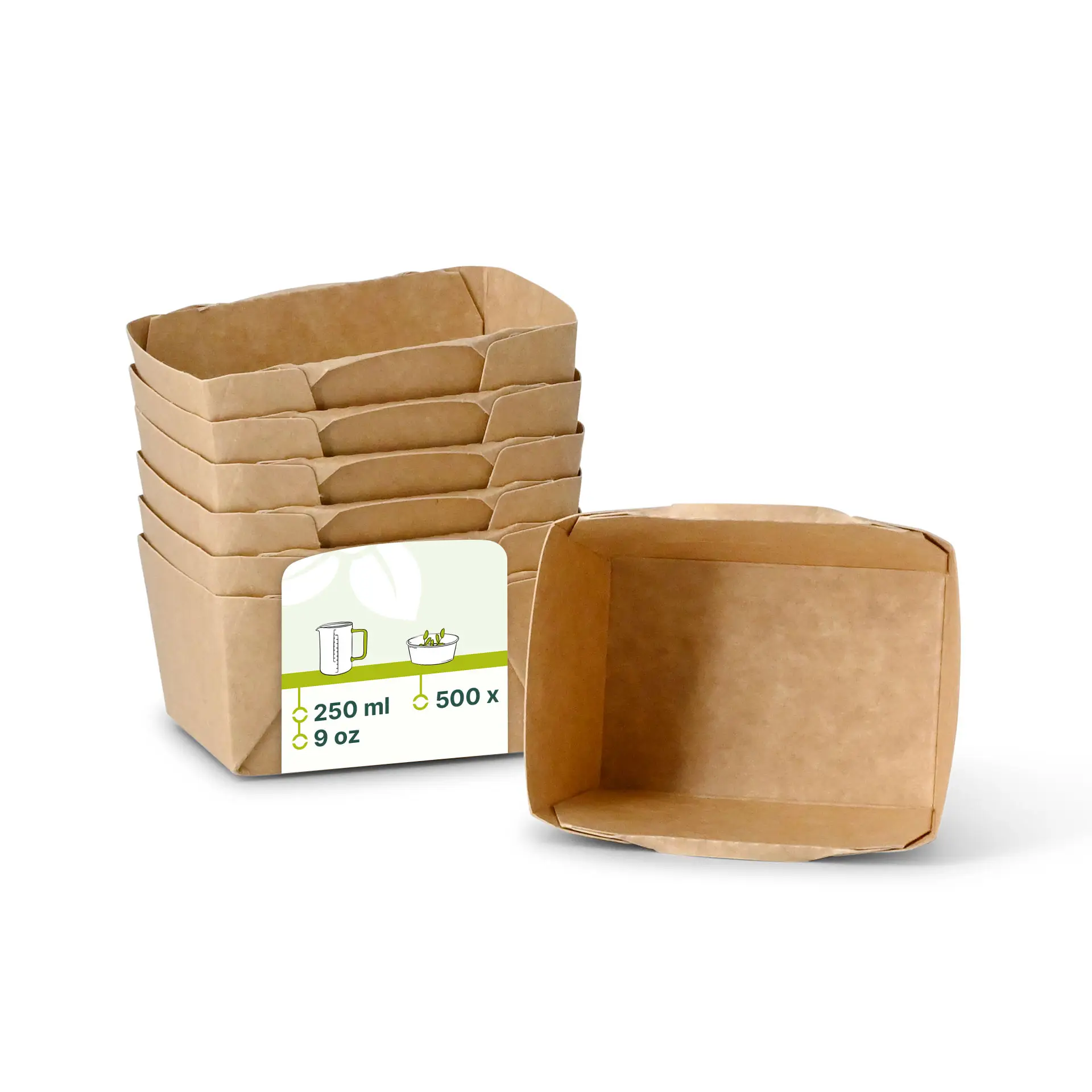 Karton-Feinkost-Schalen 250 ml, 10,5 x 8 x 5 cm, braun, rechteckig, PE-beschichtet dfc01130-karton-feinkost-schalen-250-ml-105-x-8-x-5-cm-braun-rechteckig-pe-beschichtet