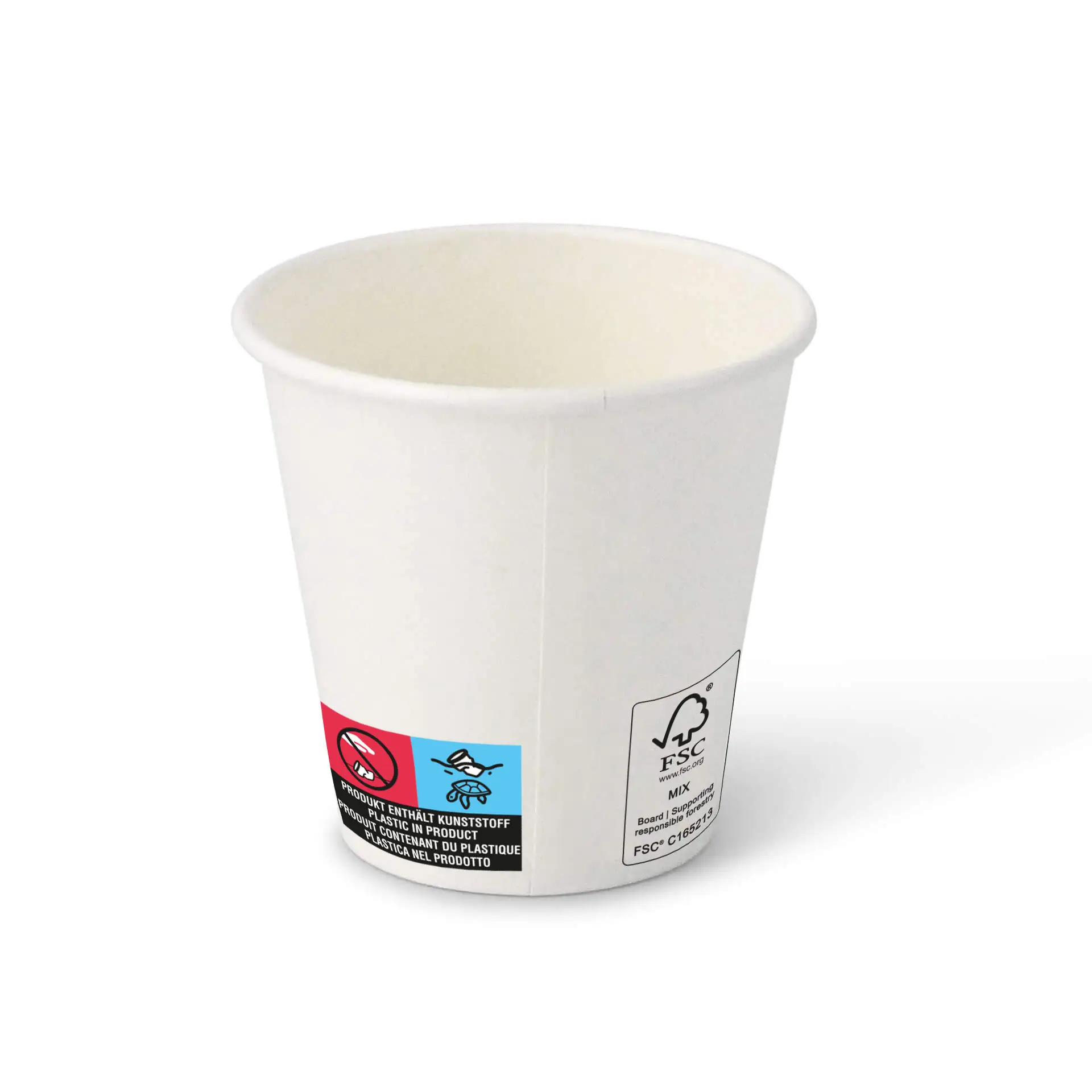 Pappbecher (beschichtet) 150 ml / 6 oz, Ø 80 mm, weiß