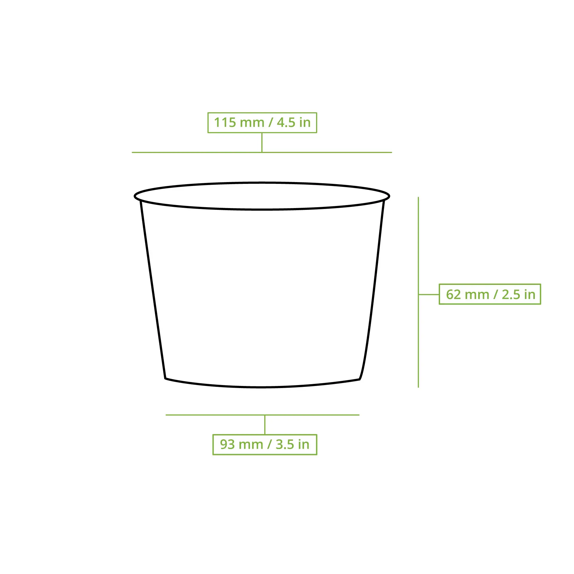 12 oz Paper Soup Container (eco-friendly coating), Ø 115 mm, white
