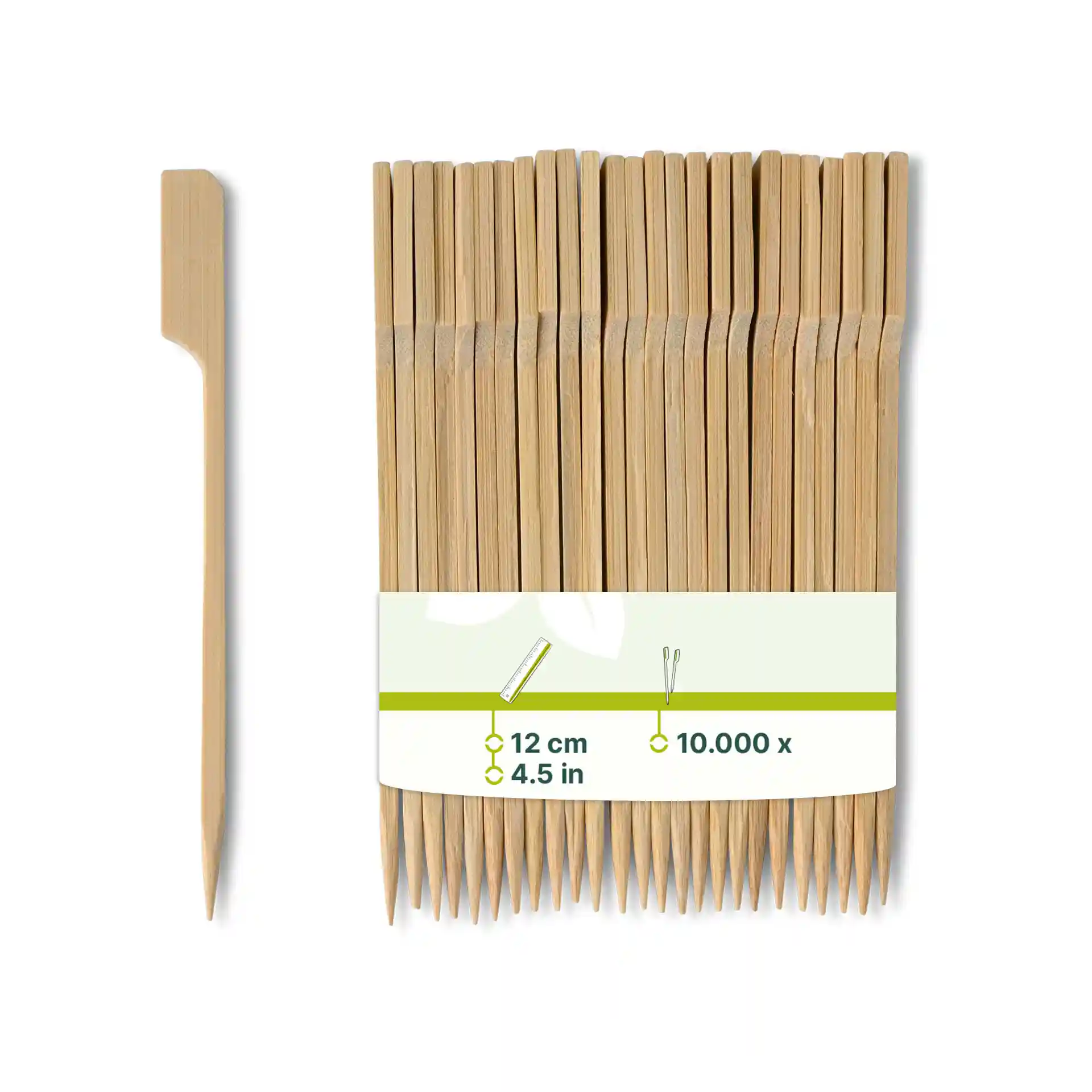 Bambus-Spieße, 12 cm lang, braun, unbehandelt, mit mehreren Spießen in einer Packung.