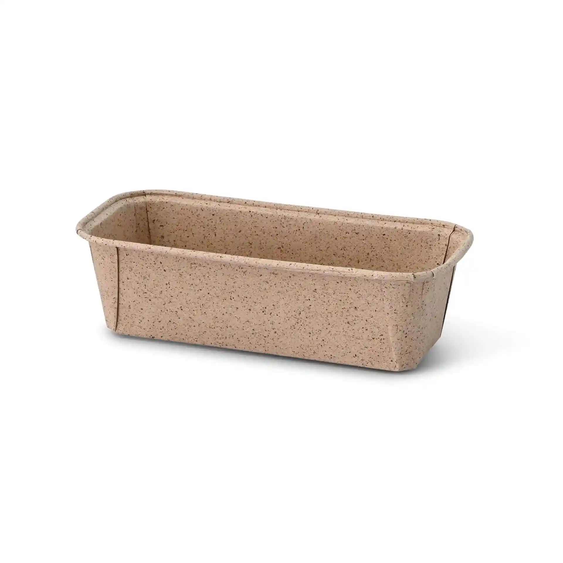 Rectangular baking mould made from brown cocoa paper, measuring 190 × 87 × 55 mm.