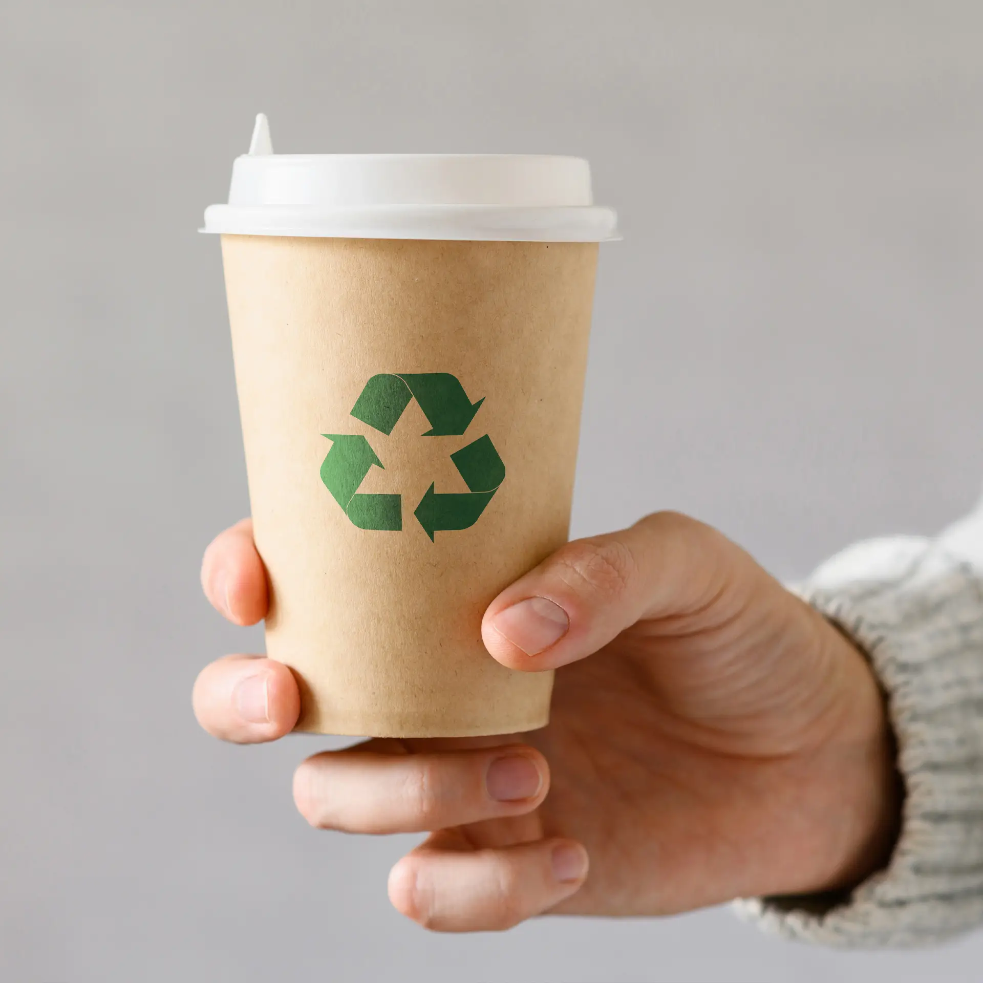 Pappbecher mit Logo (einwandig), 200 ml / 8 oz, braun, wasserbasierte Beschichtung