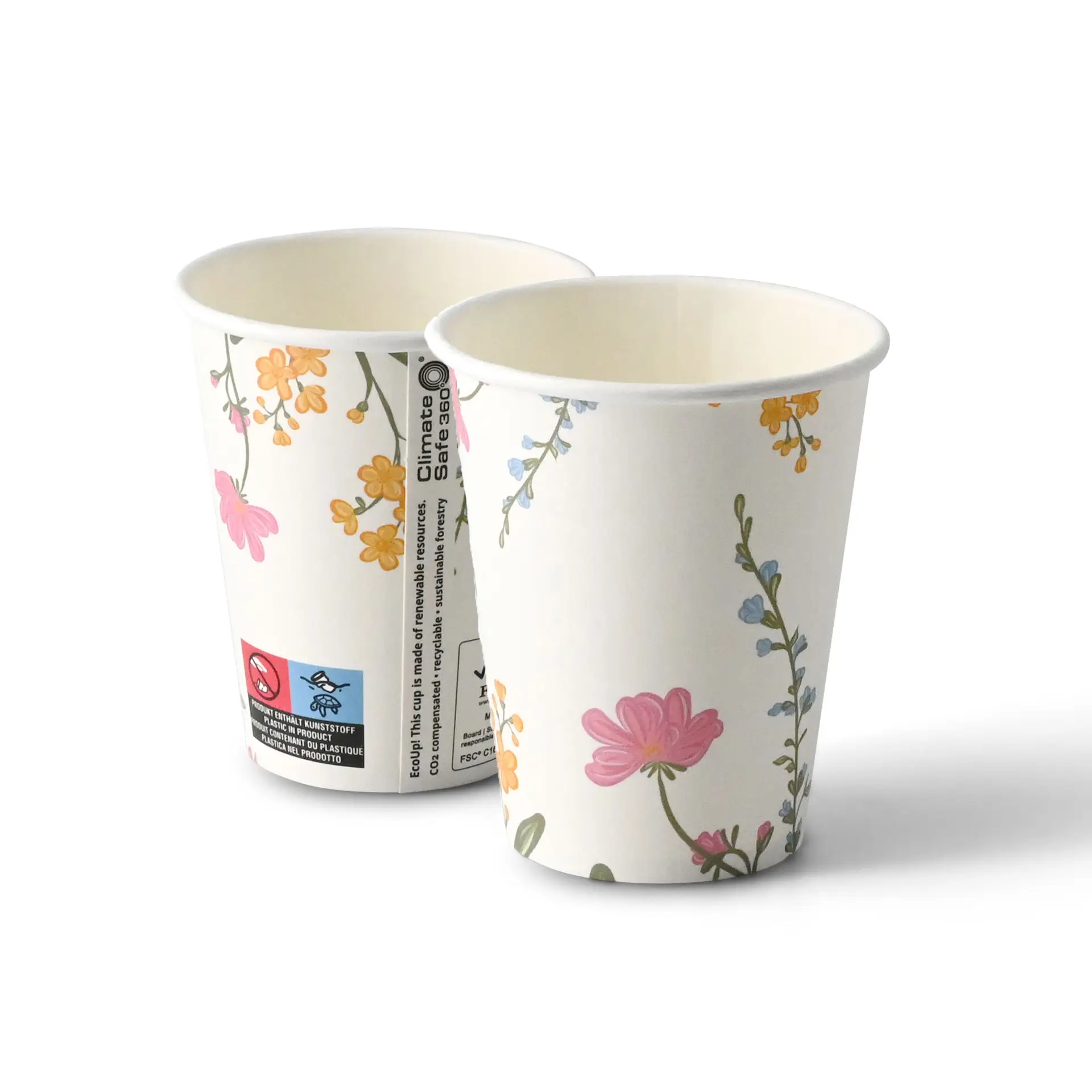 Pappbecher bedruckt "Frühling" (beschichtet) 200 ml / 8 oz, Ø 80 mm, weiß Pappbecher bedruckt "Frühling" (beschichtet) 200 ml / 8 oz, Ø 80 mm, weiß